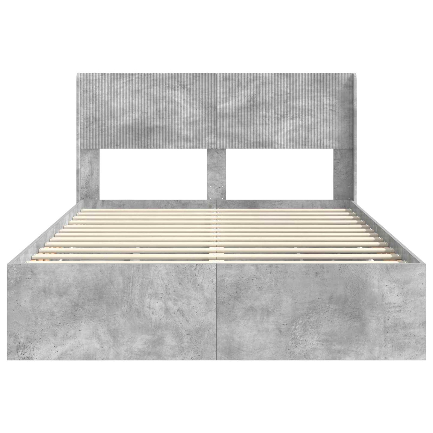 Bedframe met opbergruimte en hoofdbord Betongrijs 140 x 200 cm is nu te koop bij PeponiXL, paradijselijk wonen!