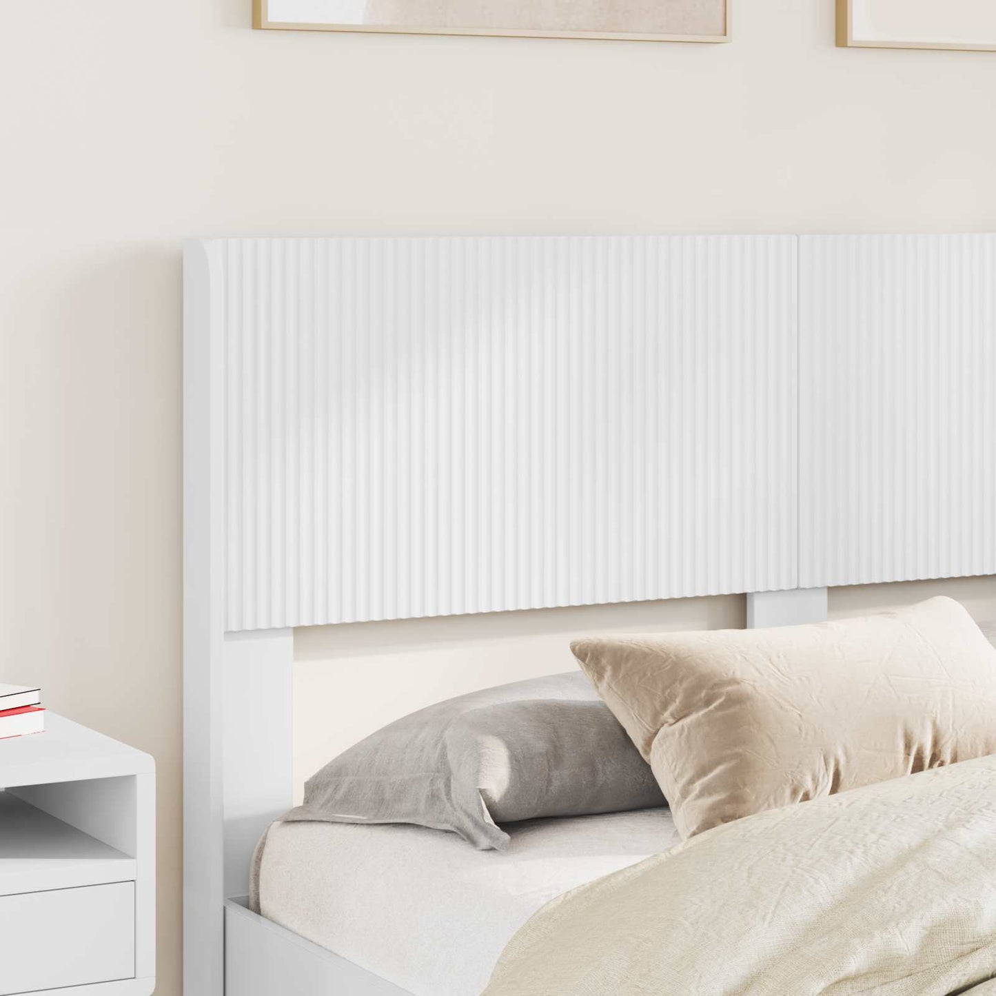 Bedframe met opbergruimte en hoofdbord Wit 140 x 190 cm is nu te koop bij PeponiXL, paradijselijk wonen!