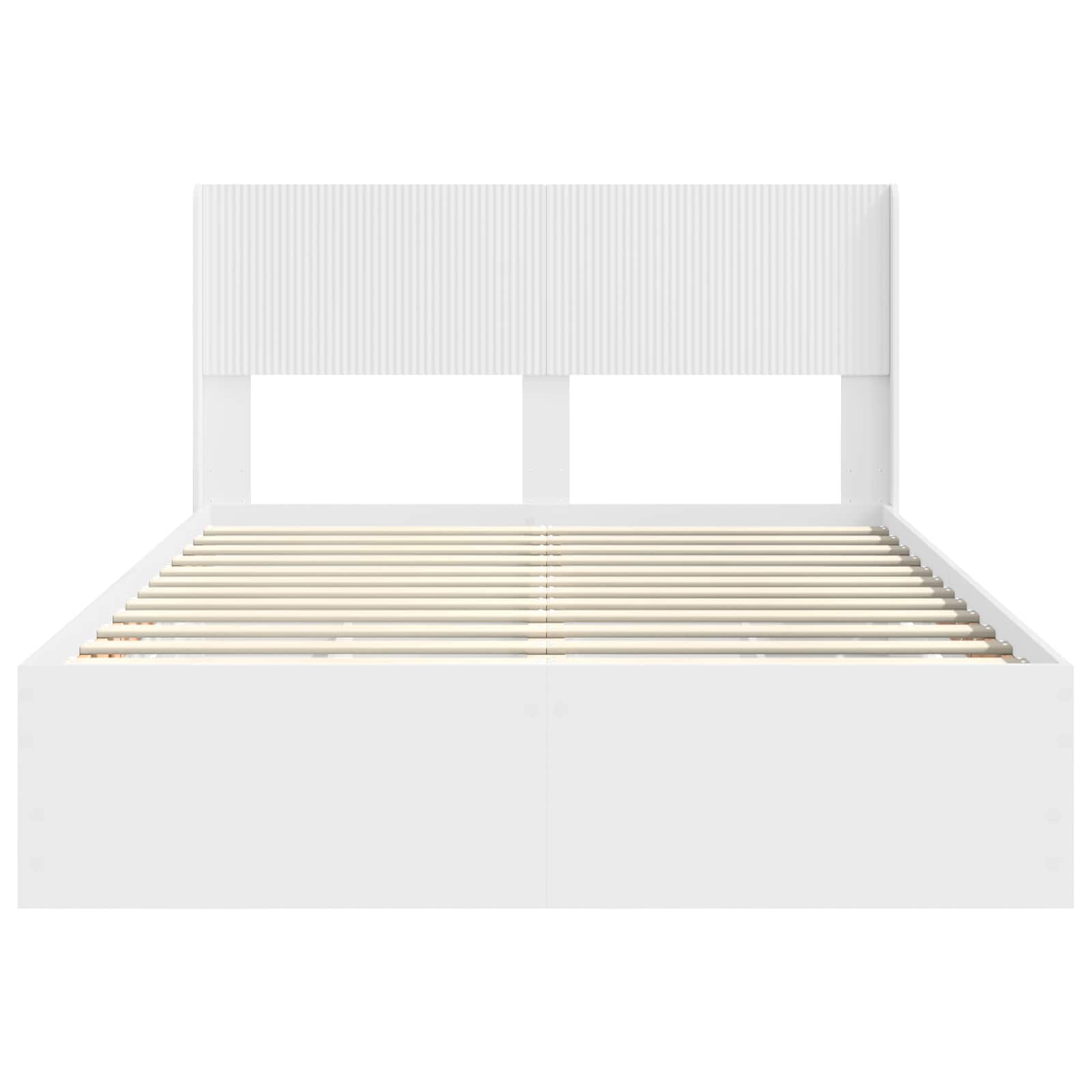 Bedframe met opbergruimte en hoofdbord Wit 140 x 190 cm is nu te koop bij PeponiXL, paradijselijk wonen!