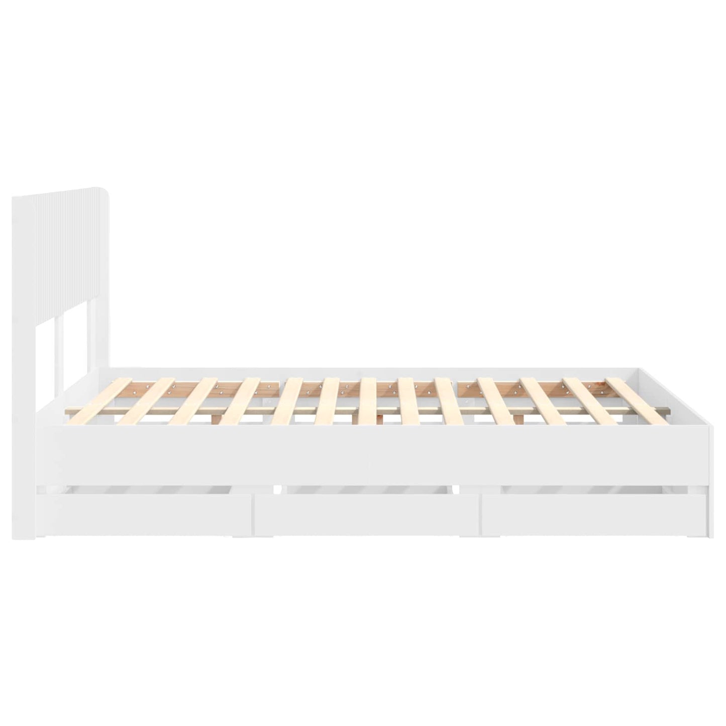 Bedframe met opbergruimte en hoofdbord Wit 140 x 190 cm is nu te koop bij PeponiXL, paradijselijk wonen!