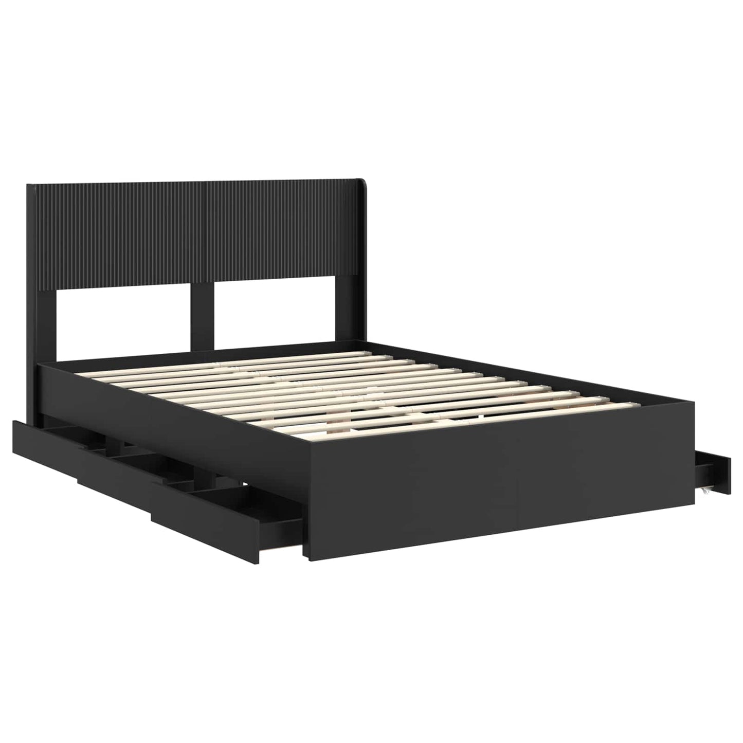 Bedframe met opbergruimte en hoofdbord Zwart 120 x 190 cm is nu te koop bij PeponiXL, paradijselijk wonen!