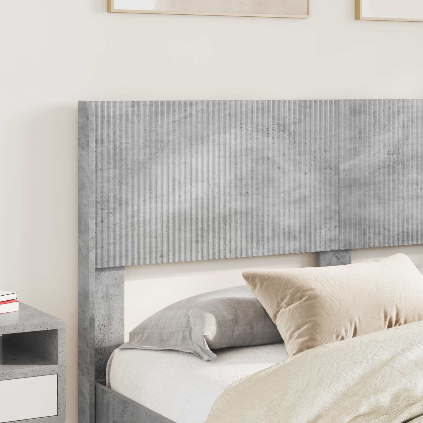 Bedframe met opbergruimte en hoofdbord Betongrijs 120 x 190 cm is nu te koop bij PeponiXL, paradijselijk wonen!