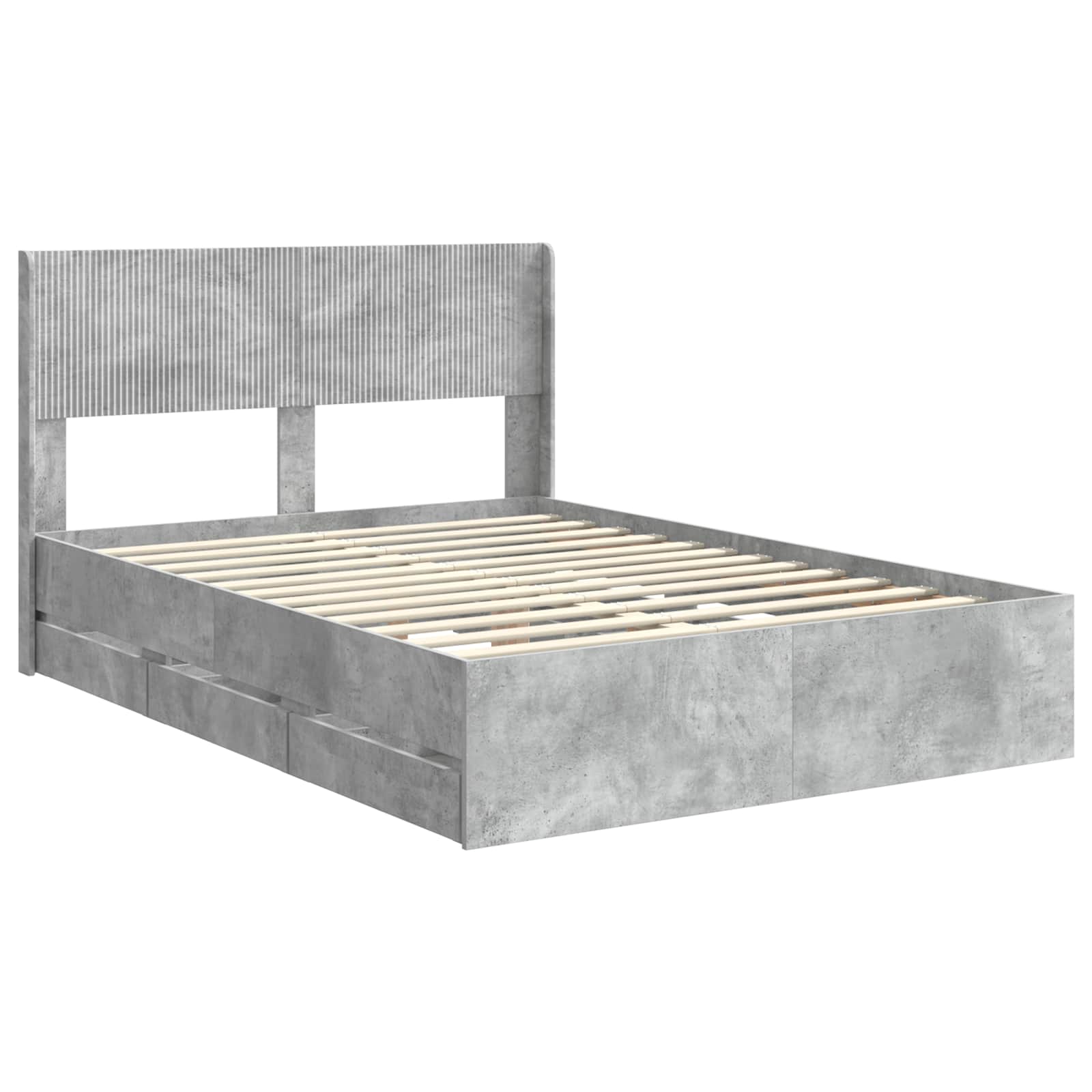 Bedframe met opbergruimte en hoofdbord Betongrijs 120 x 190 cm is nu te koop bij PeponiXL, paradijselijk wonen!