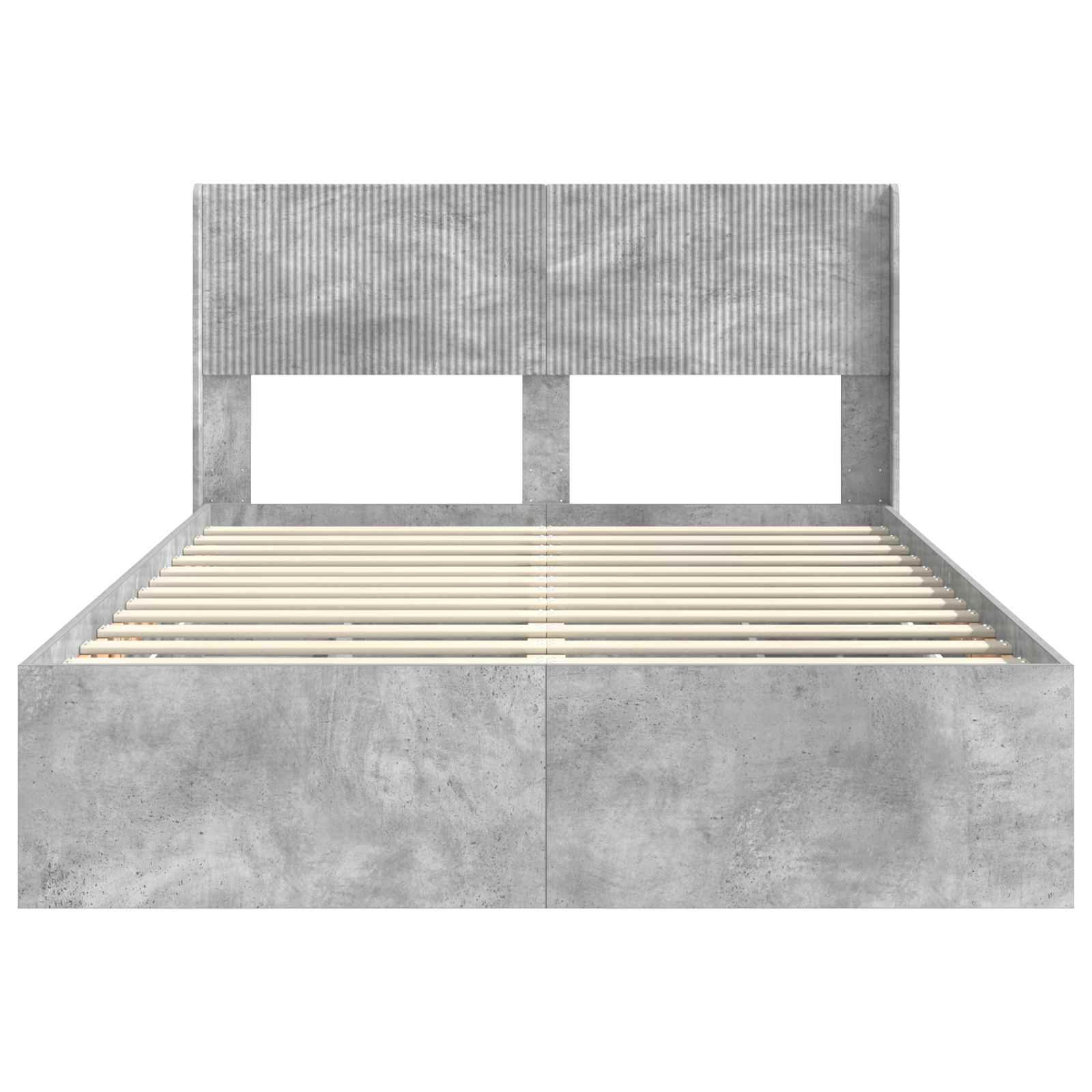 Bedframe met opbergruimte en hoofdbord Betongrijs 120 x 190 cm is nu te koop bij PeponiXL, paradijselijk wonen!