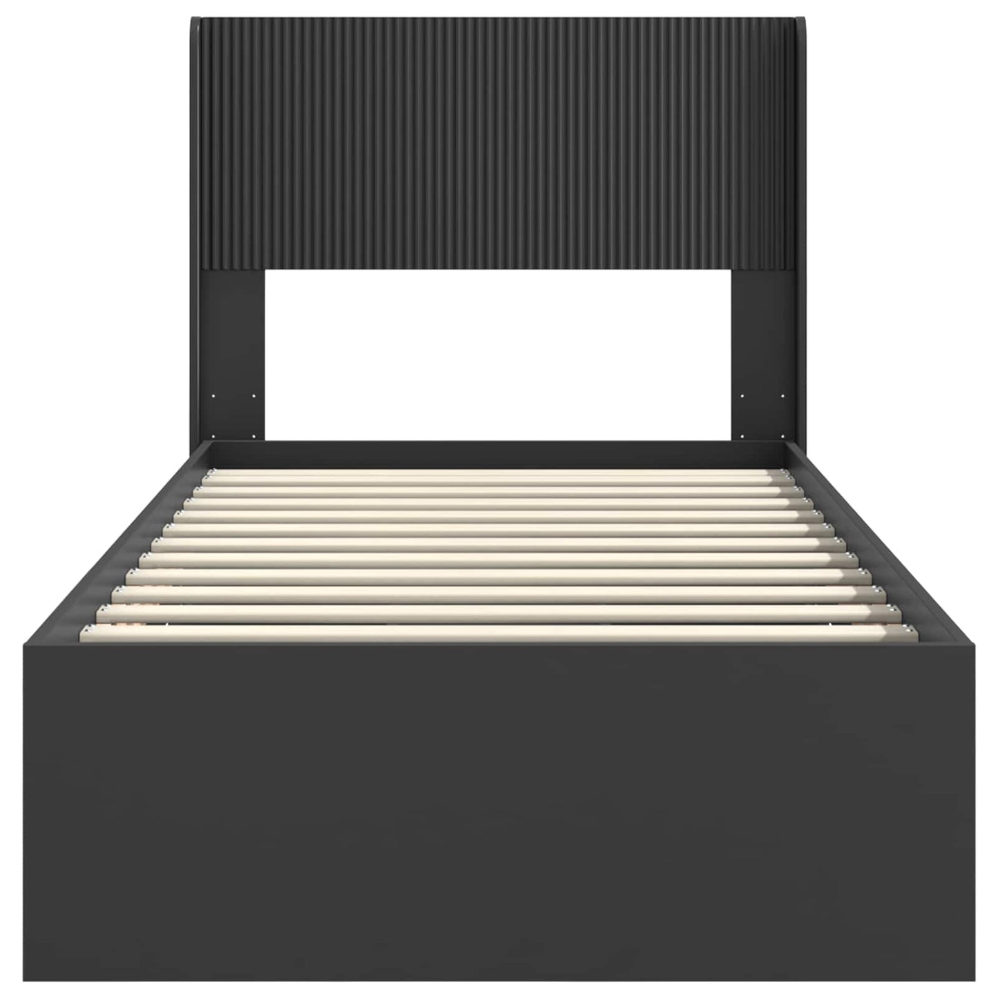 Bedframe met opbergruimte en hoofdbord Zwart 90 x 200 cm is nu te koop bij PeponiXL, paradijselijk wonen!
