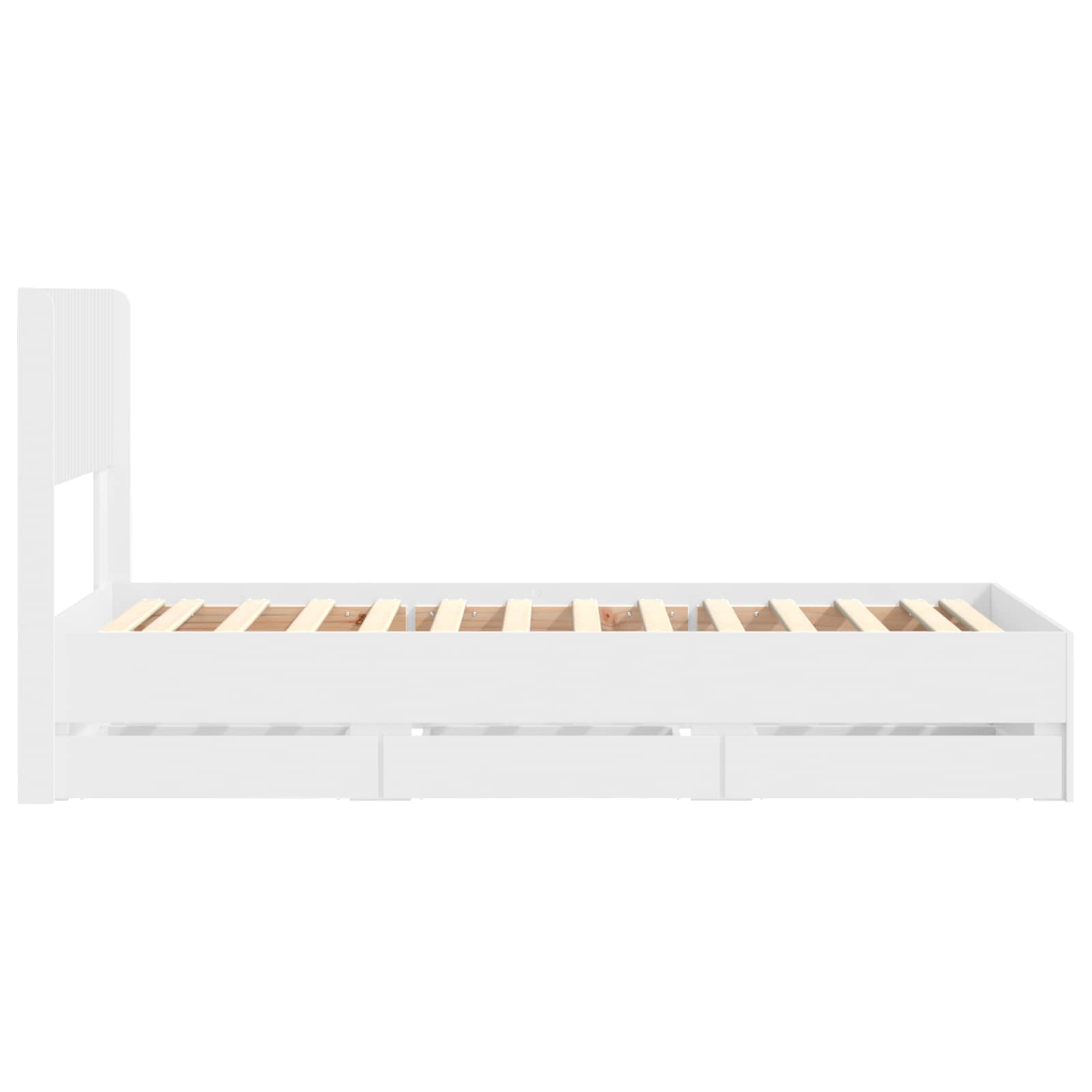 Bedframe met opbergruimte en hoofdbord met lade Wit 90 x 190 cm is nu te koop bij PeponiXL, paradijselijk wonen!