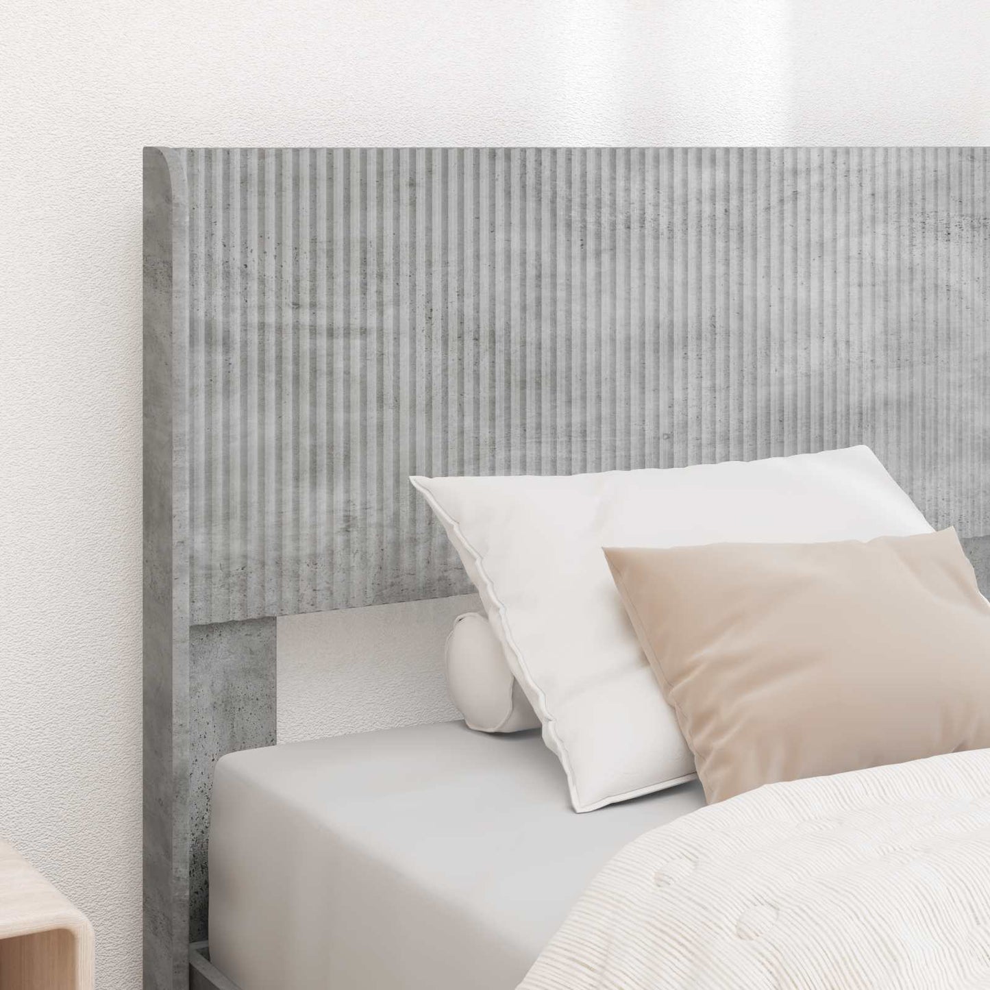 Bedframe met opbergruimte en hoofdbord Betongrijs 90 x 190 cm is nu te koop bij PeponiXL, paradijselijk wonen!