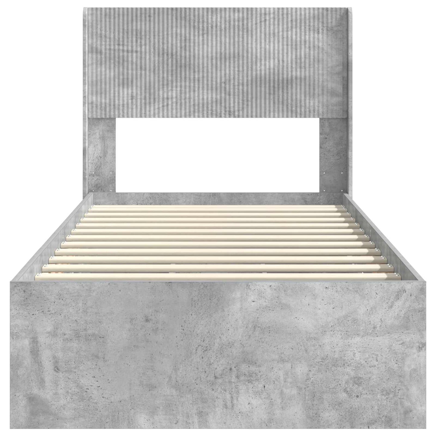 Bedframe met opbergruimte en hoofdbord Betongrijs 90 x 190 cm is nu te koop bij PeponiXL, paradijselijk wonen!