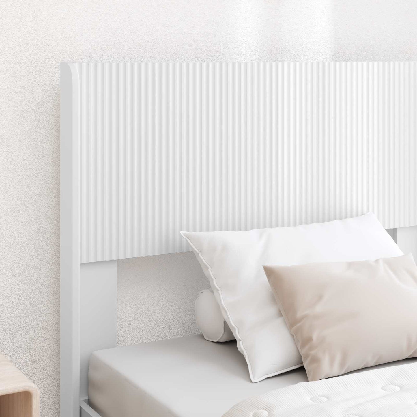 Bedframe met opbergruimte en hoofdbord met lade Wit 75 x 190 cm is nu te koop bij PeponiXL, paradijselijk wonen!