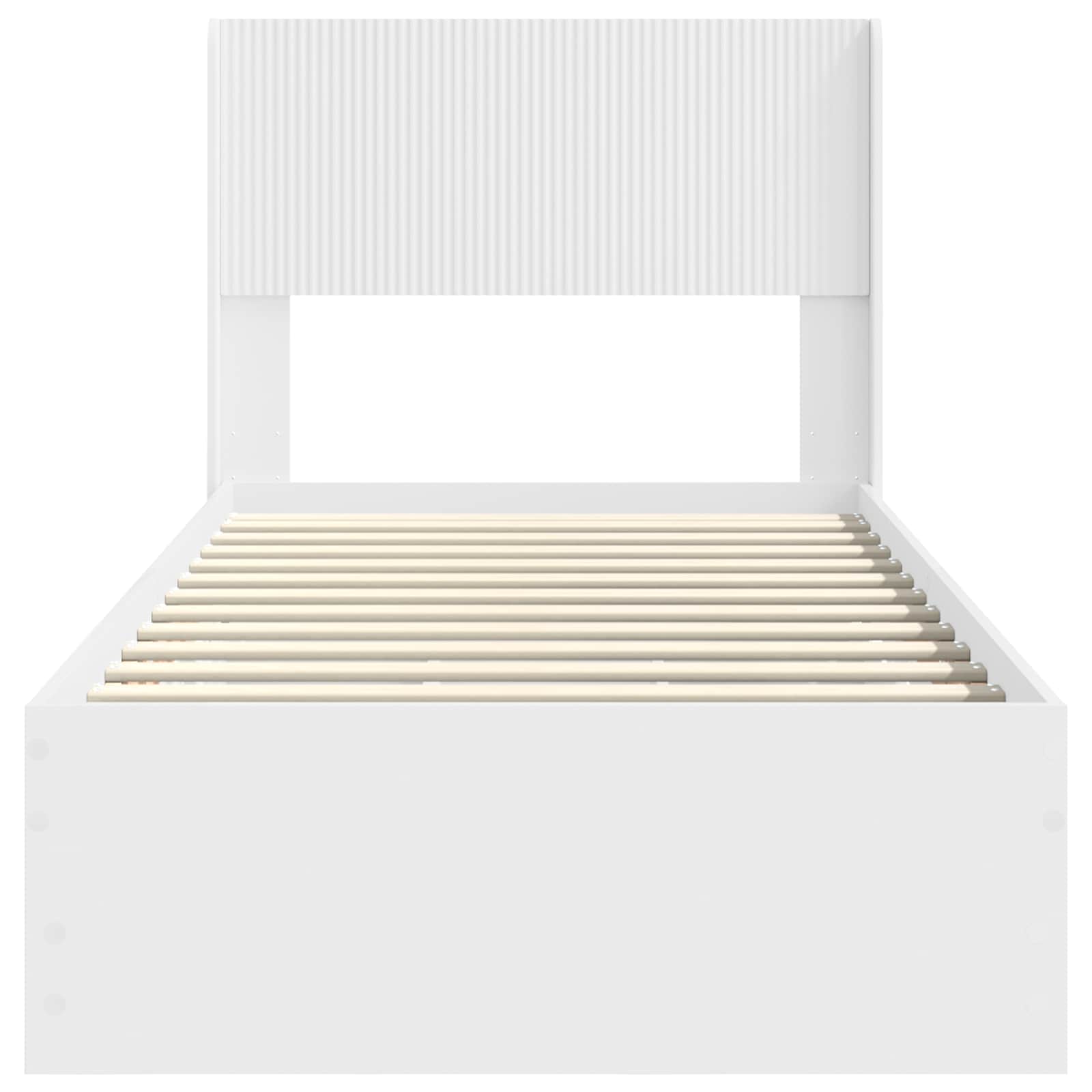 Bedframe met opbergruimte en hoofdbord met lade Wit 75 x 190 cm is nu te koop bij PeponiXL, paradijselijk wonen!