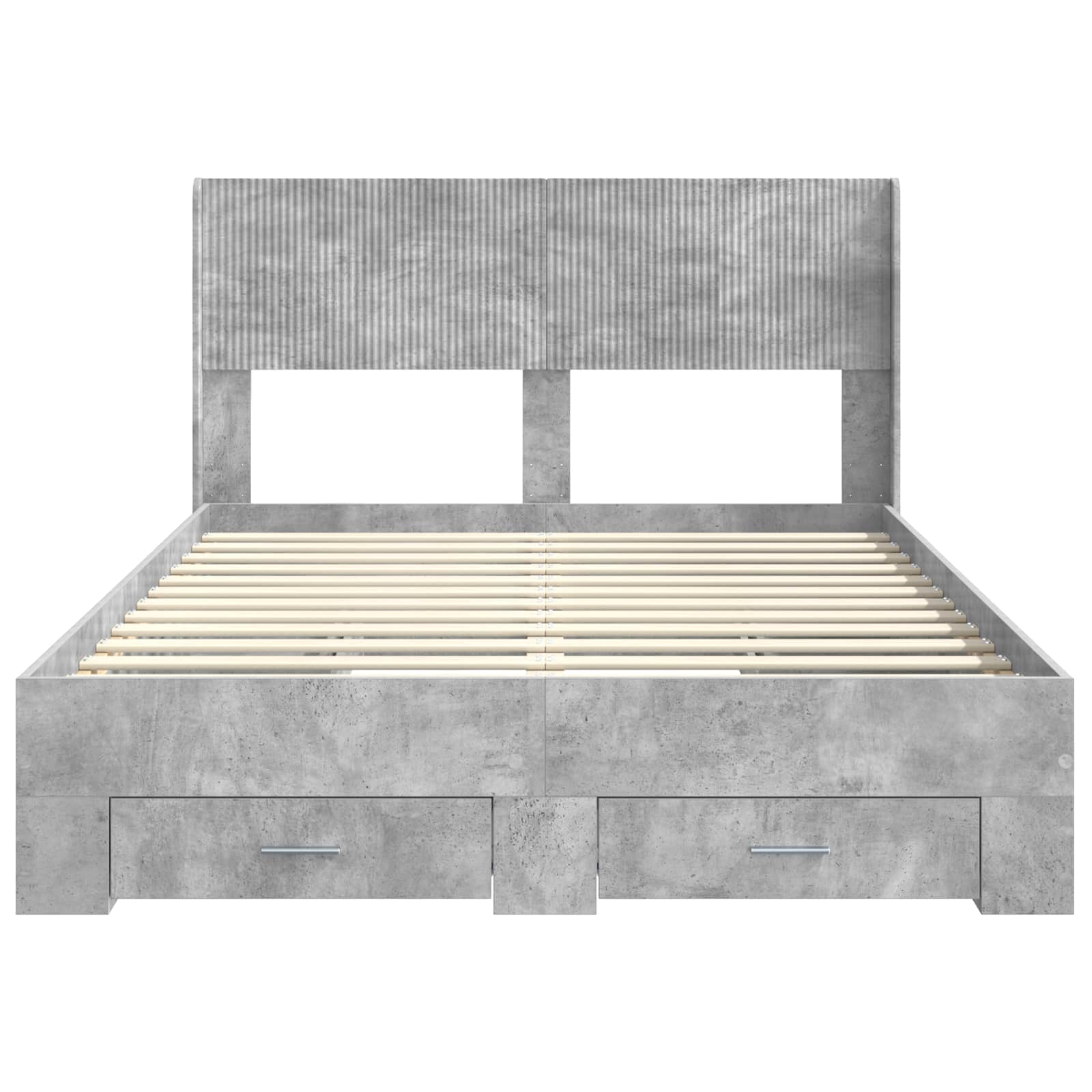 Bedframe met opbergruimte en hoofdbord Betongrijs 150 x 200 cm is nu te koop bij PeponiXL, paradijselijk wonen!