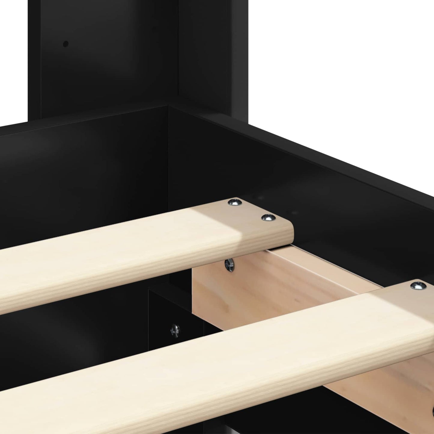 Bedframe met opbergruimte en hoofdbord Zwart 140 x 190 cm is nu te koop bij PeponiXL, paradijselijk wonen!