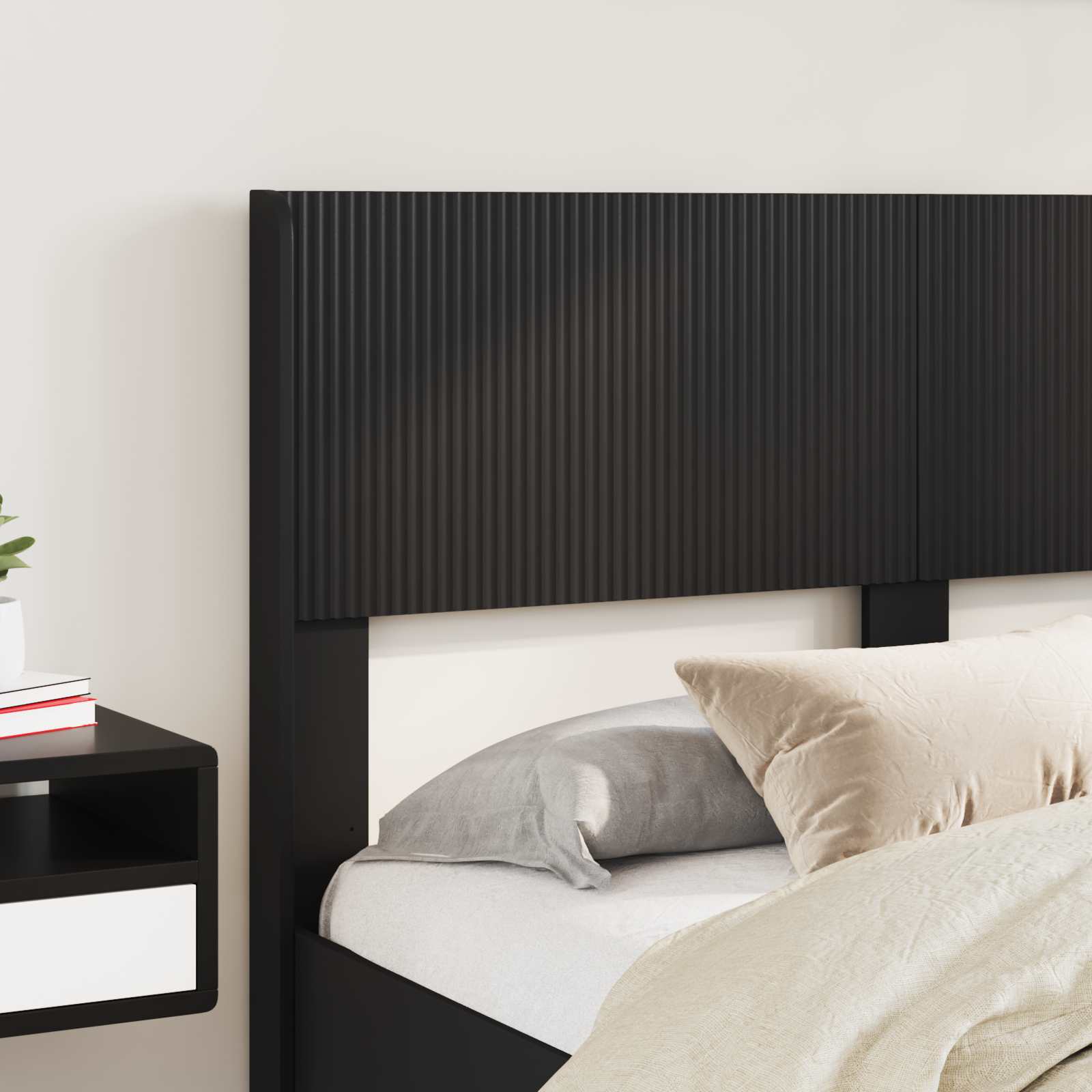 Bedframe met opbergruimte en hoofdbord Zwart 140 x 190 cm is nu te koop bij PeponiXL, paradijselijk wonen!