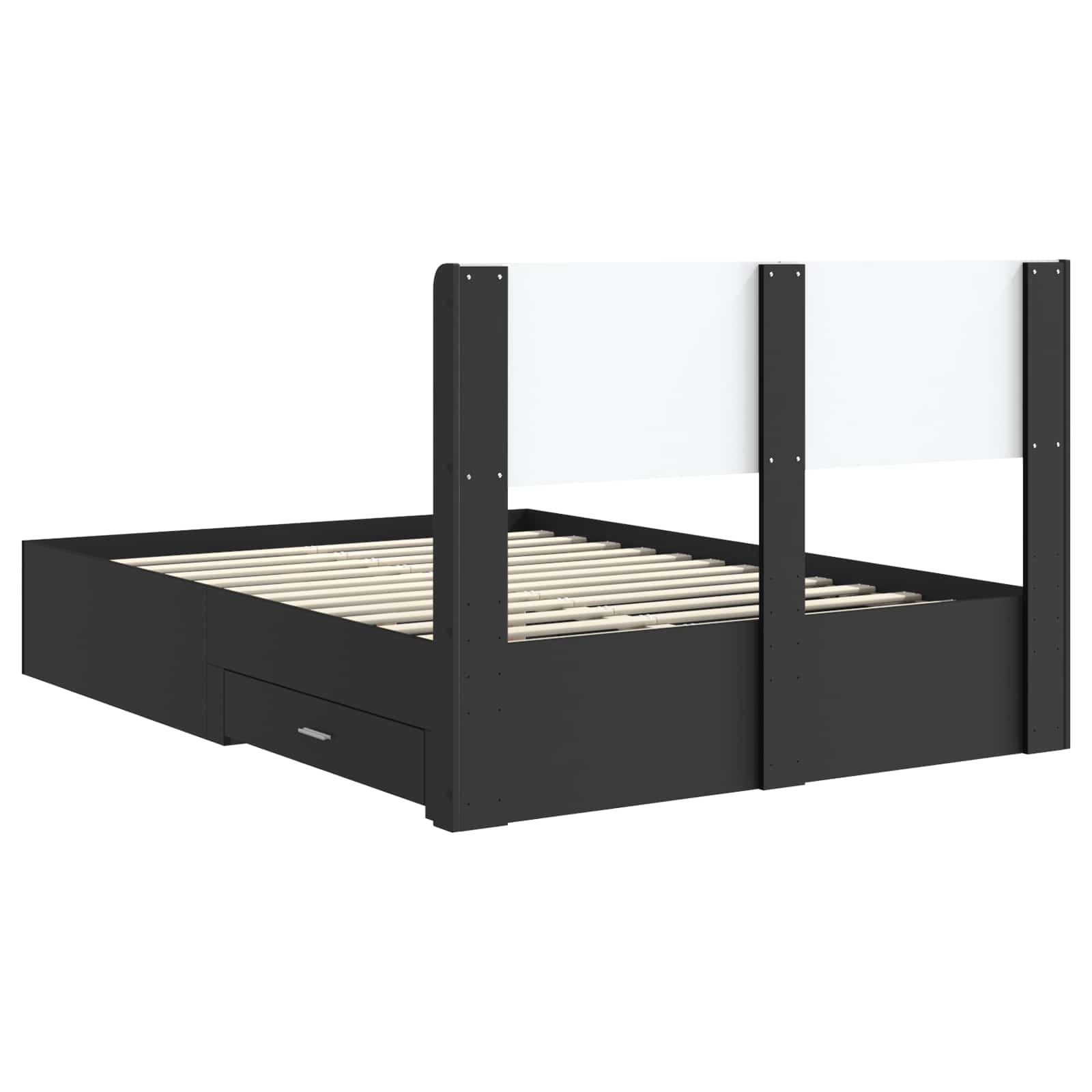 Bedframe met opbergruimte en hoofdbord Zwart 140 x 190 cm is nu te koop bij PeponiXL, paradijselijk wonen!