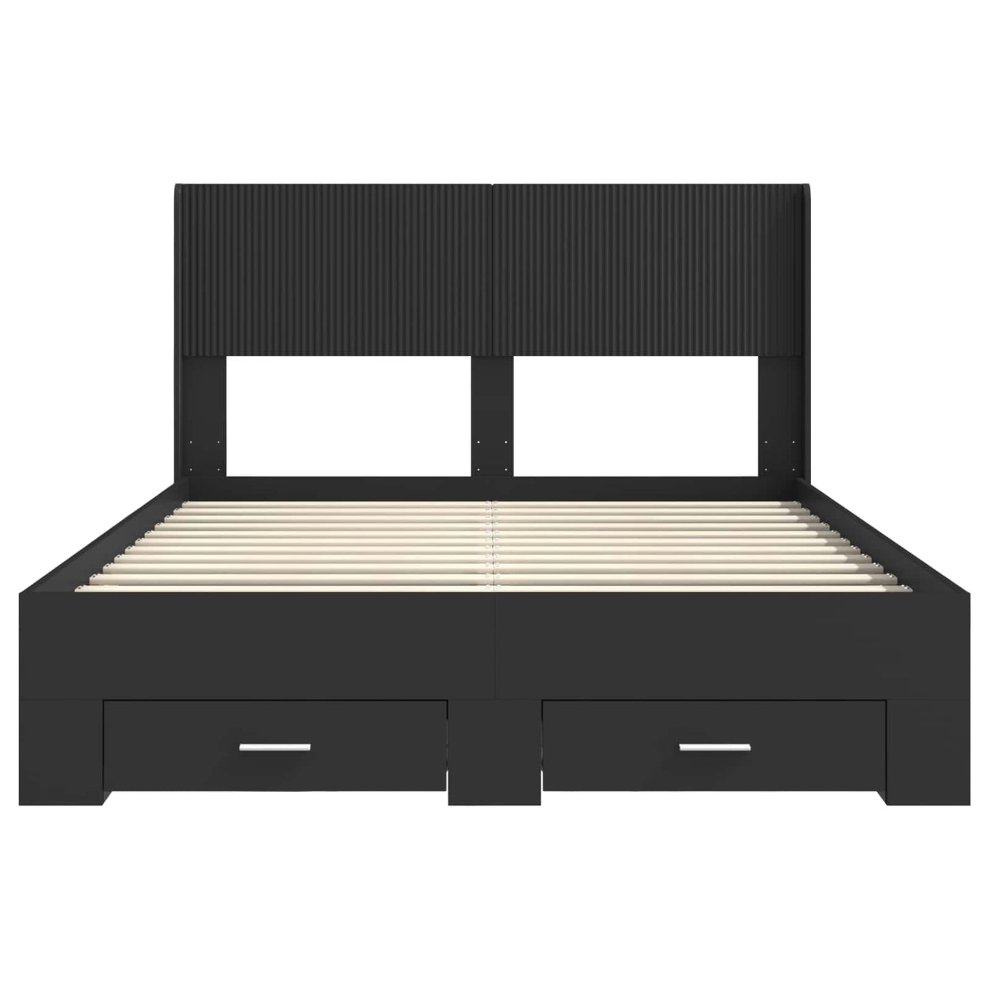 Bedframe met opbergruimte en hoofdbord Zwart 140 x 190 cm is nu te koop bij PeponiXL, paradijselijk wonen!
