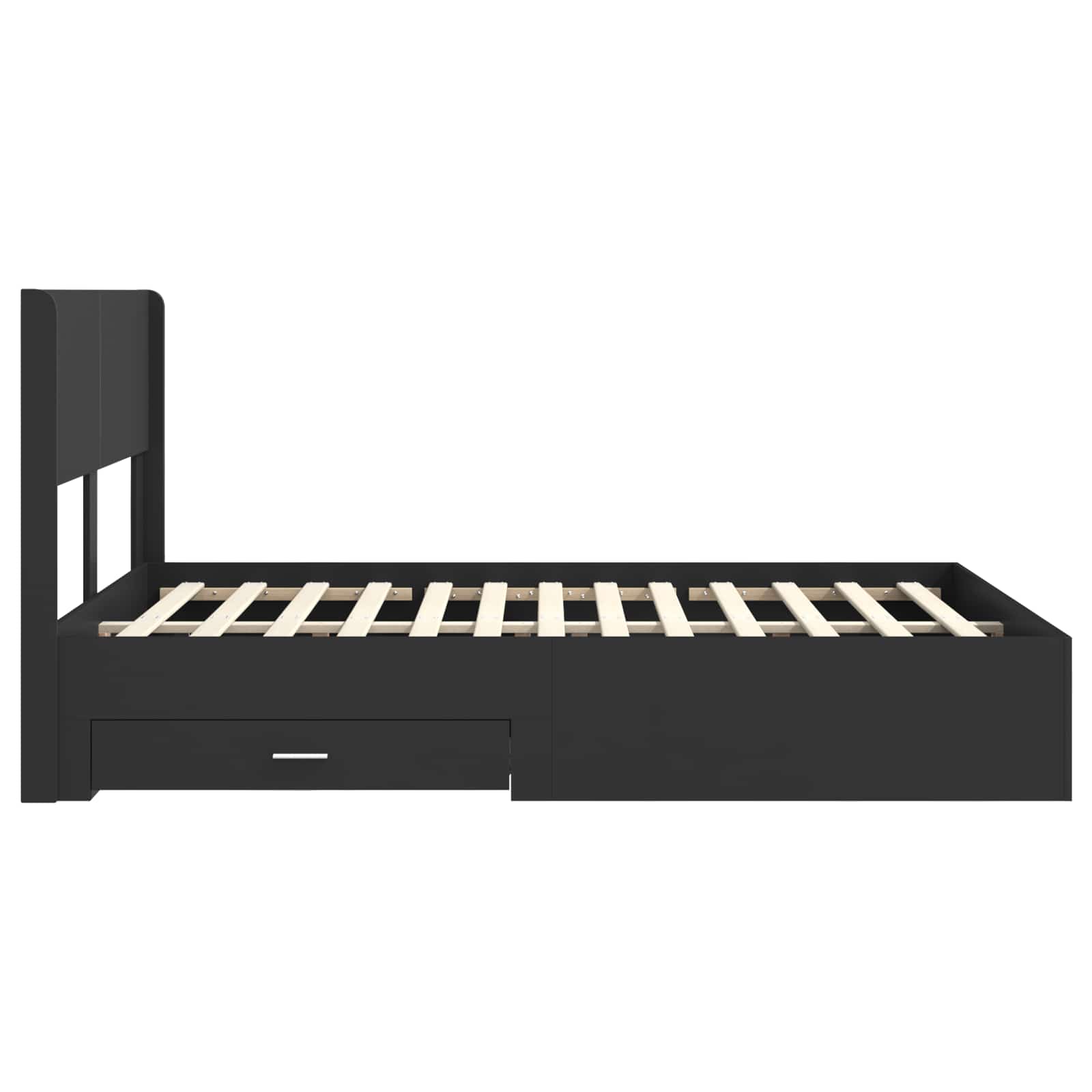 Bedframe met opbergruimte en hoofdbord Zwart 140 x 190 cm is nu te koop bij PeponiXL, paradijselijk wonen!