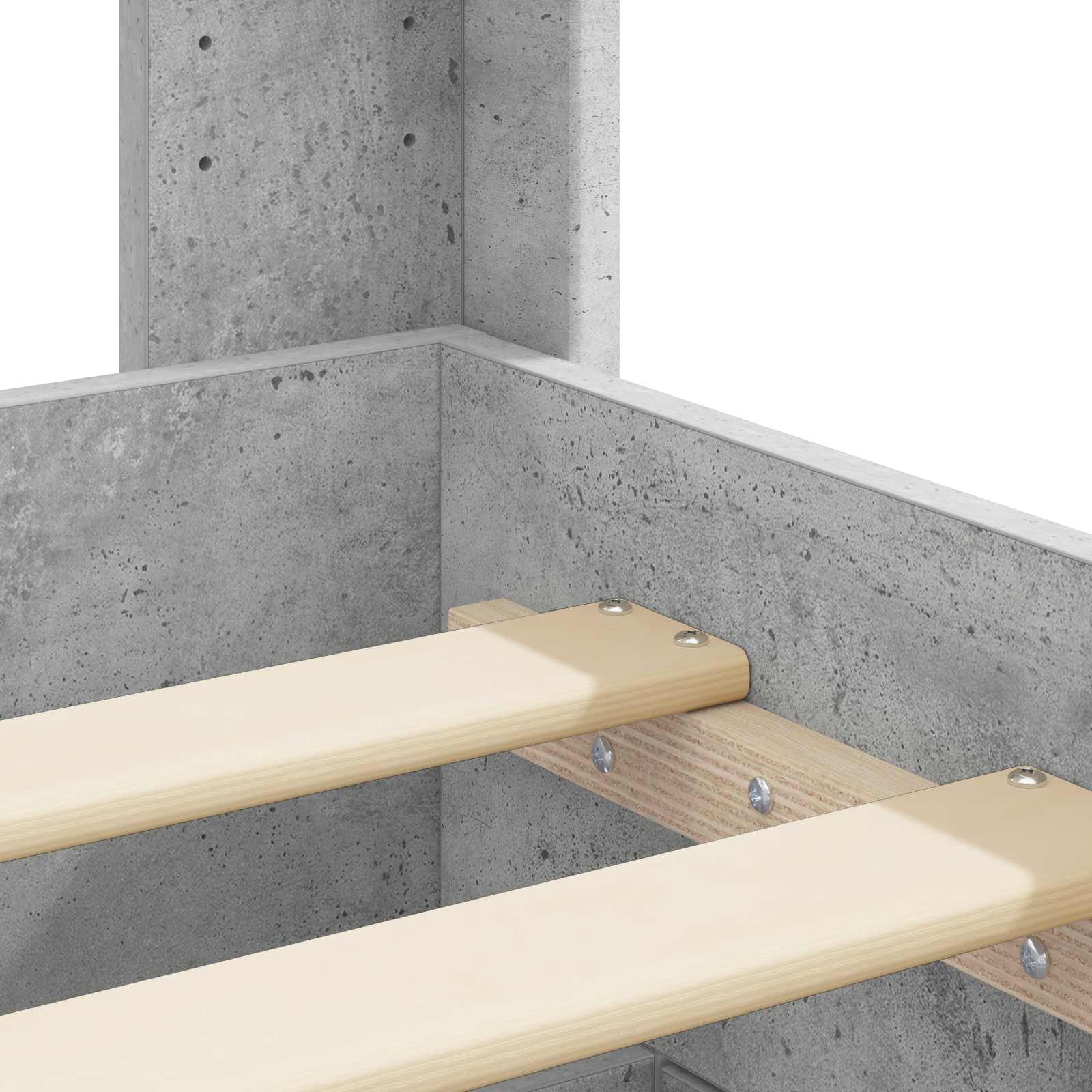 Bedframe met opbergruimte en hoofdbord Betongrijs 135 x 190 cm is nu te koop bij PeponiXL, paradijselijk wonen!