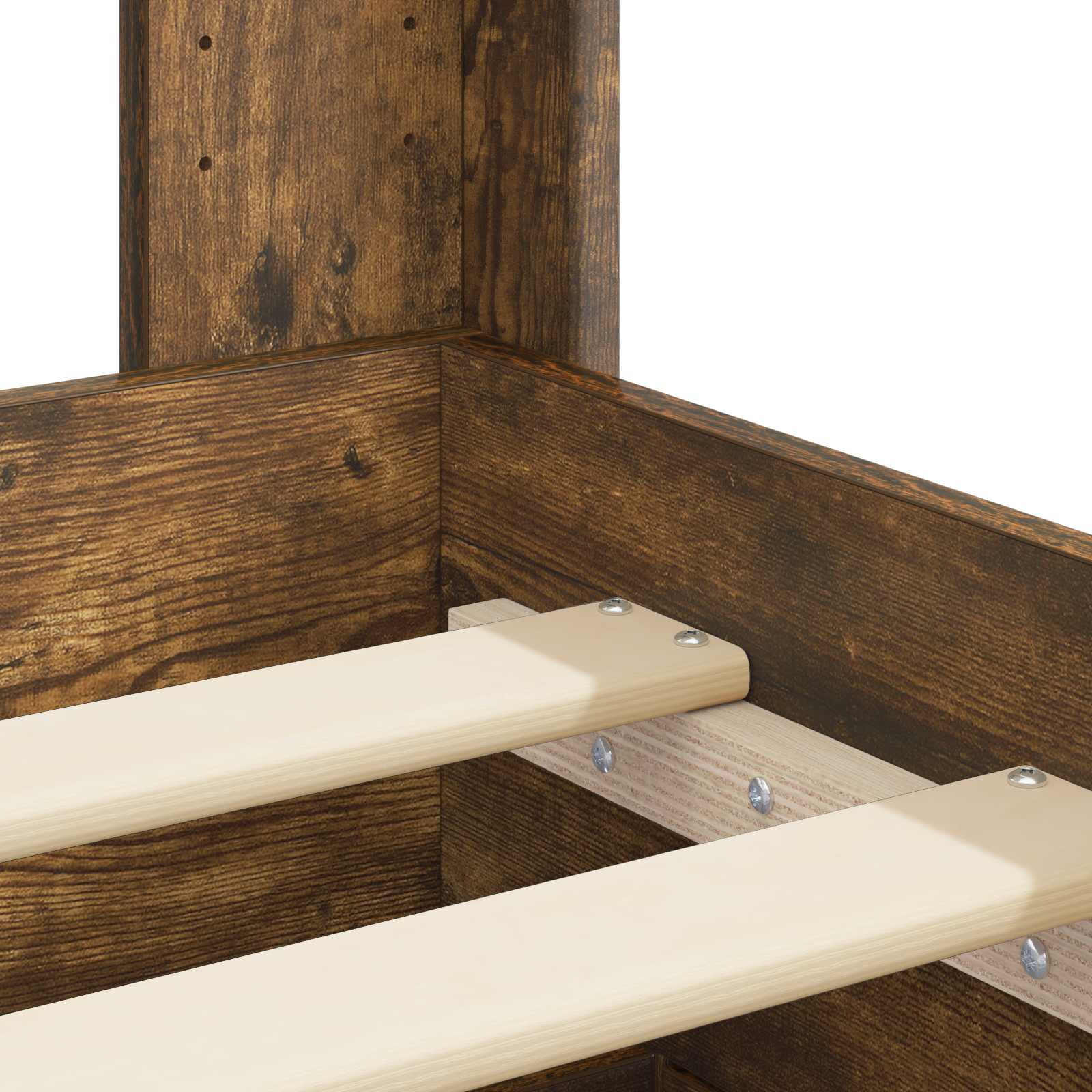 Bedframe met opbergruimte en hoofdbord Gerookt eiken is nu te koop bij PeponiXL, paradijselijk wonen!