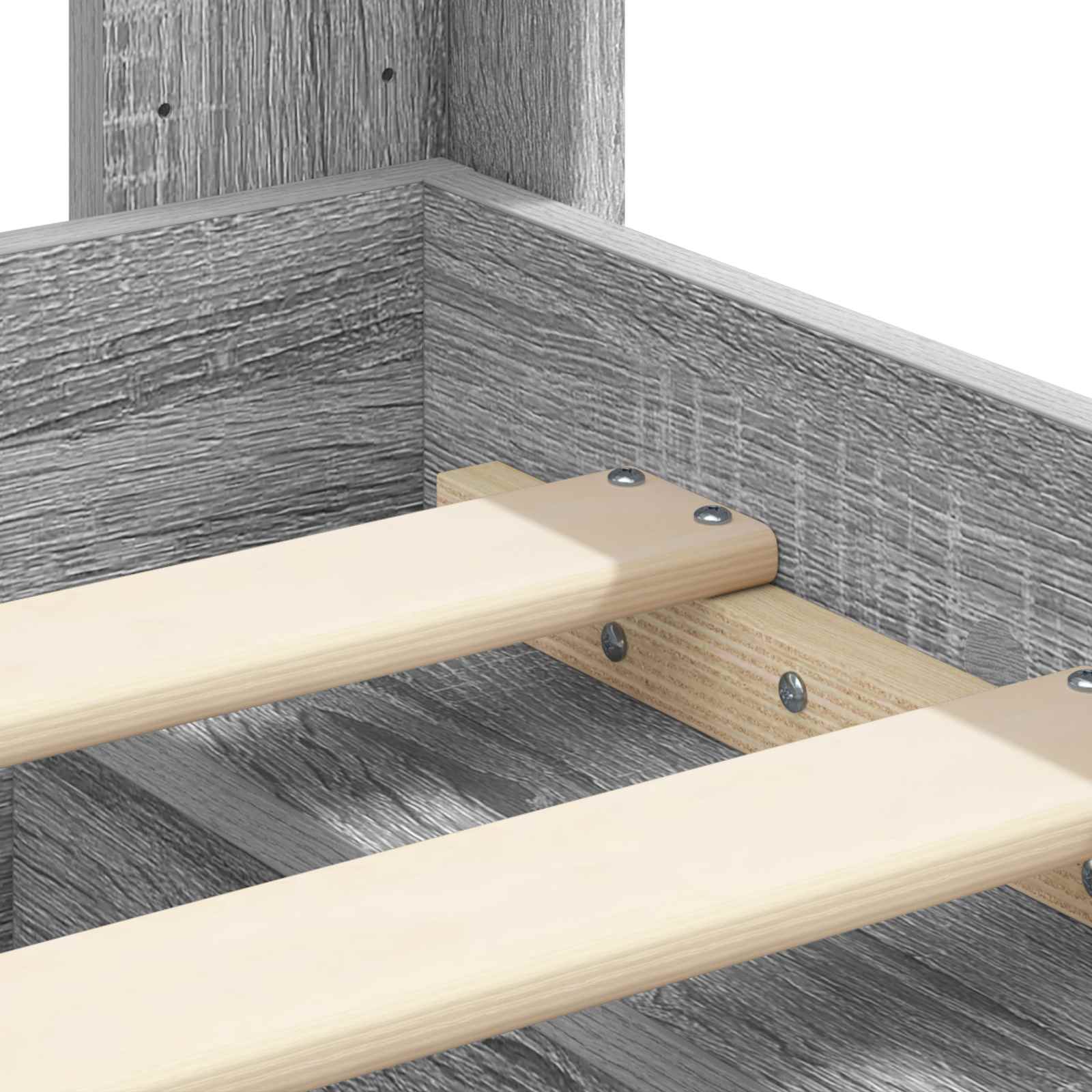Bedframe met opbergruimte en hoofdbord Grijs Sonoma is nu te koop bij PeponiXL, paradijselijk wonen!