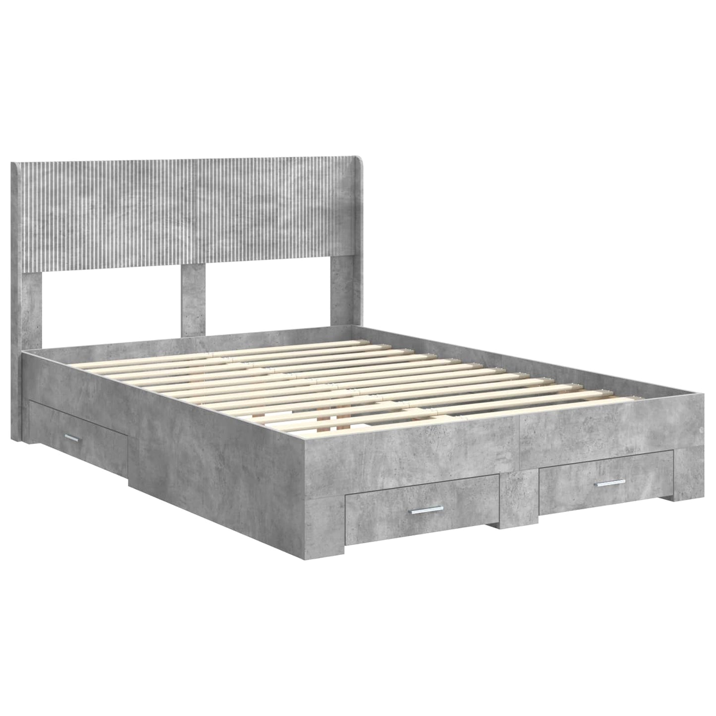 Bedframe met opbergruimte en hoofdbord Betongrijs 120 x 190 cm is nu te koop bij PeponiXL, paradijselijk wonen!