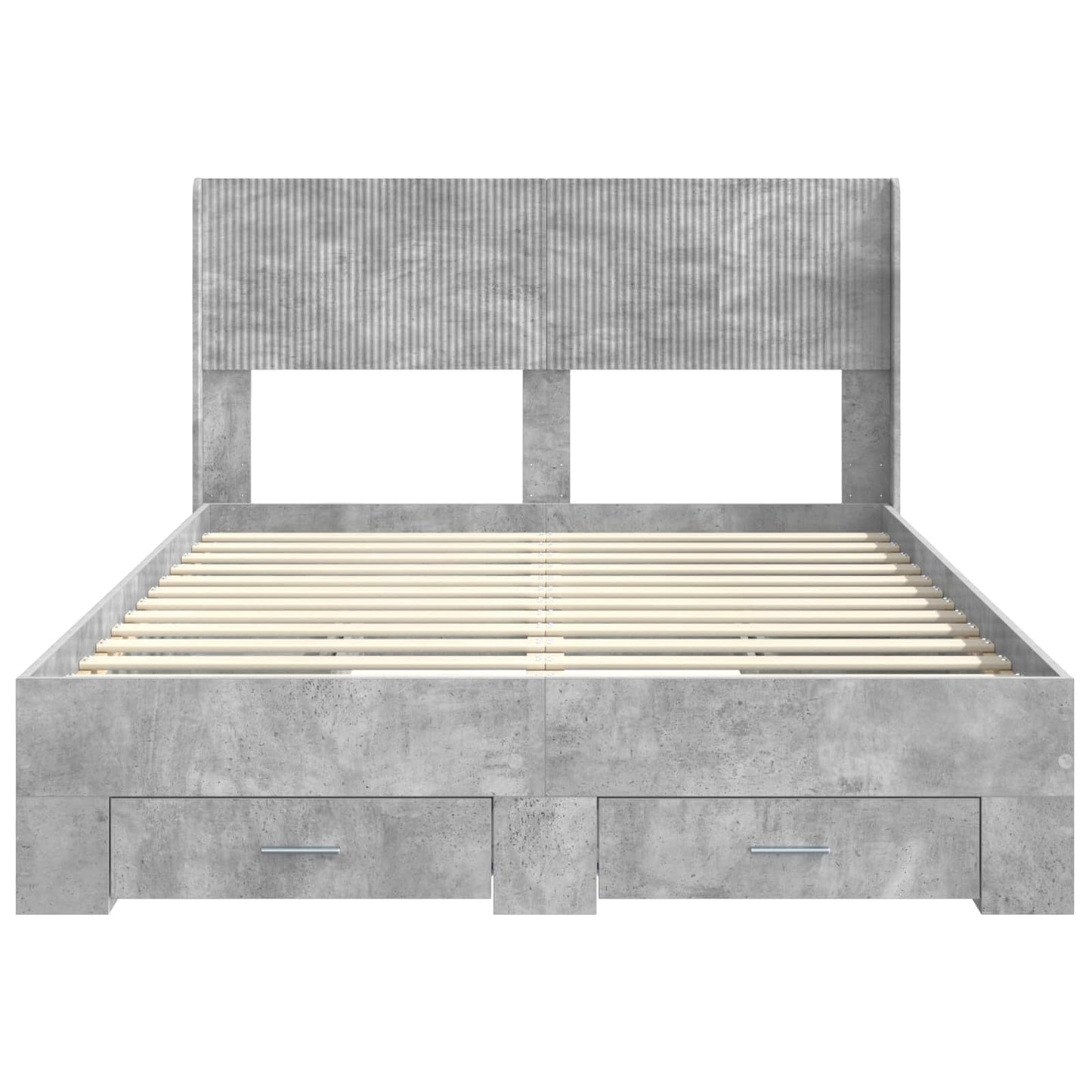 Bedframe met opbergruimte en hoofdbord Betongrijs 120 x 190 cm is nu te koop bij PeponiXL, paradijselijk wonen!
