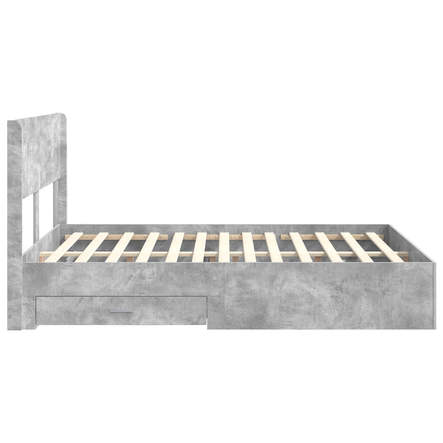 Bedframe met opbergruimte en hoofdbord Betongrijs 120 x 190 cm is nu te koop bij PeponiXL, paradijselijk wonen!