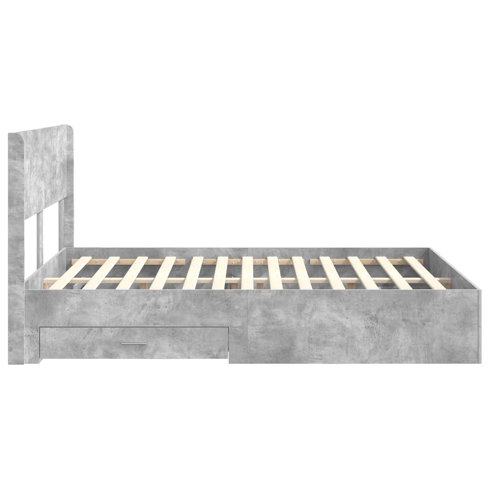 Bedframe met opbergruimte en hoofdbord Betongrijs 120 x 190 cm is nu te koop bij PeponiXL, paradijselijk wonen!