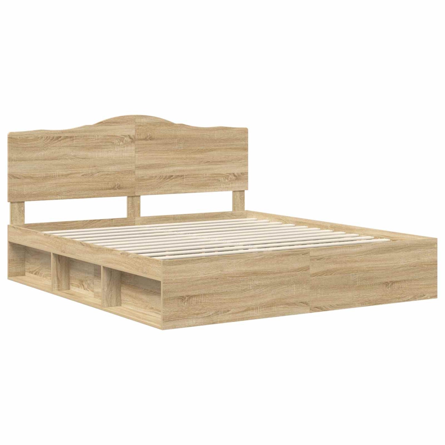 Bedframe met hoofdeinde Sonoma 200 x 200 cm Massief grenenhout is nu te koop bij PeponiXL, paradijselijk wonen!