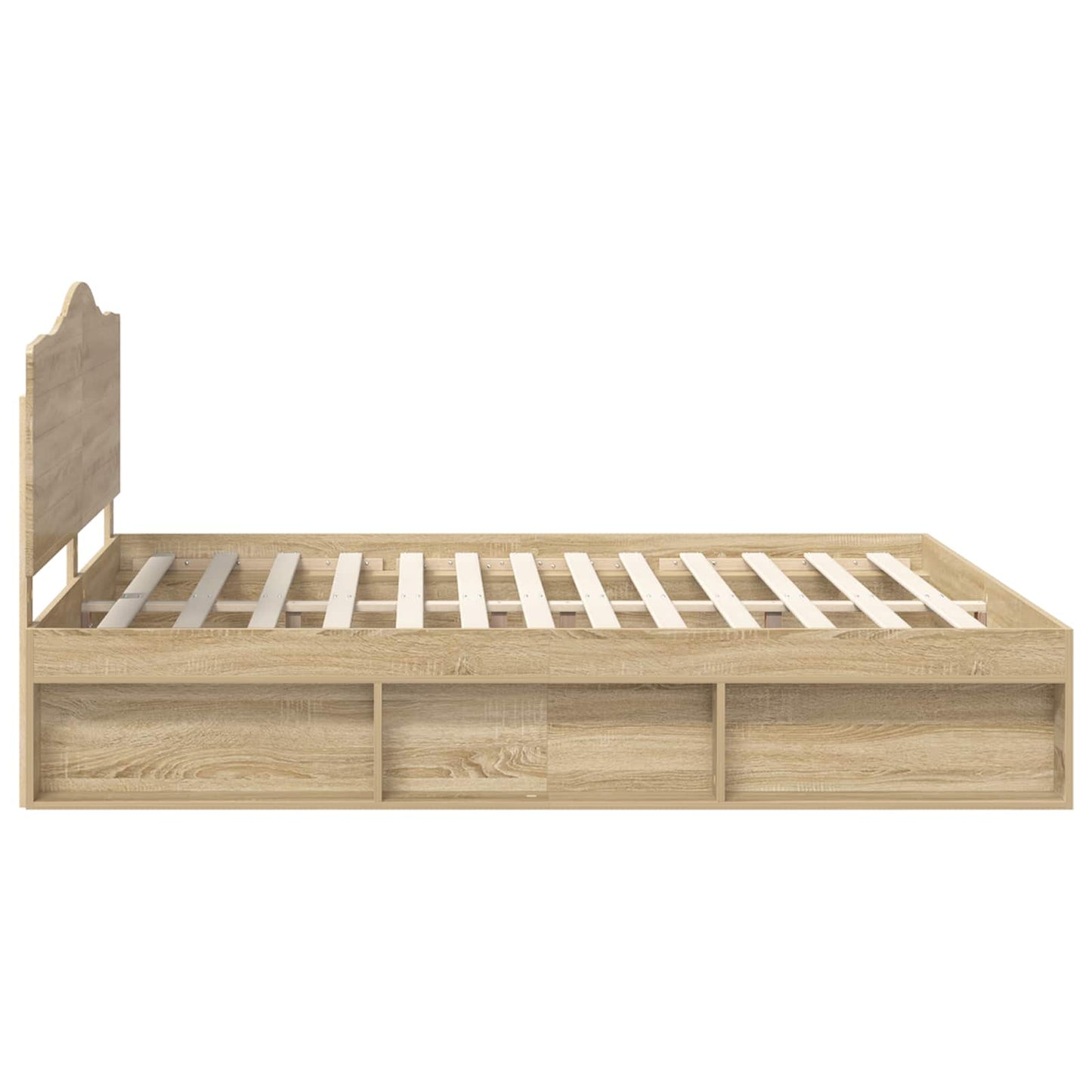 Bedframe met hoofdeinde Sonoma 200 x 200 cm Massief grenenhout is nu te koop bij PeponiXL, paradijselijk wonen!