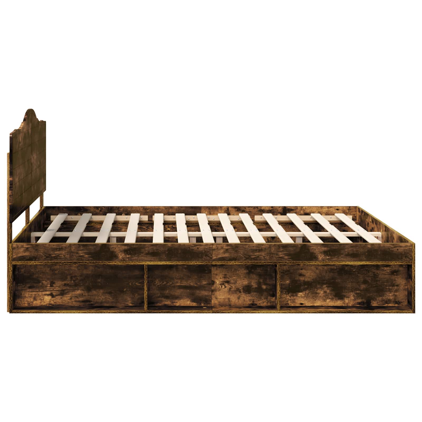 Bedframe Gerookt eiken 200 x 200 cm Massief grenenhout is nu te koop bij PeponiXL, paradijselijk wonen!
