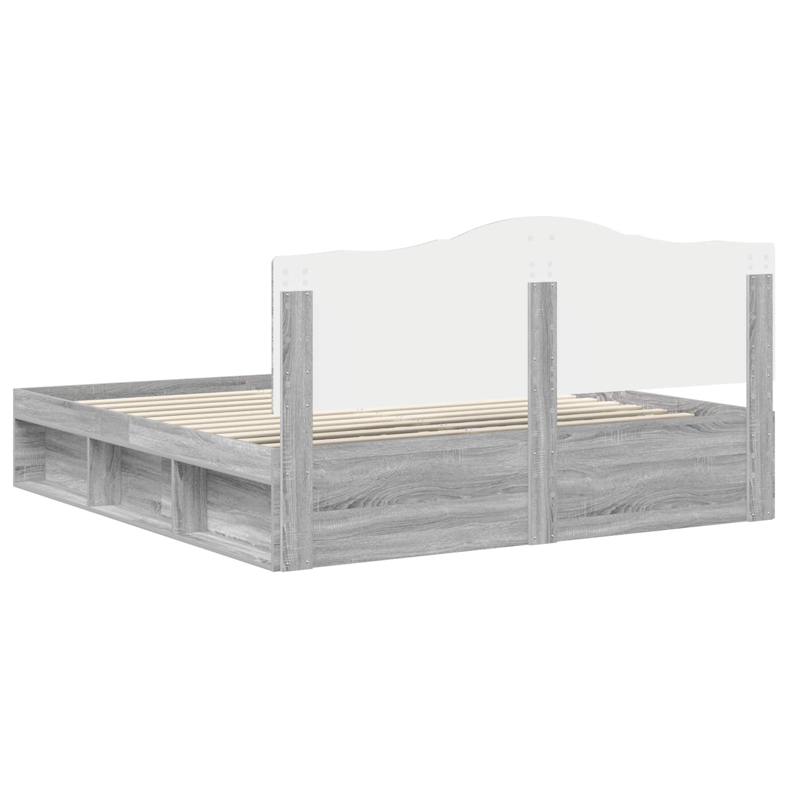 Bedframe Grijs Sonoma 200 x 200 cm Massief grenenhout is nu te koop bij PeponiXL, paradijselijk wonen!