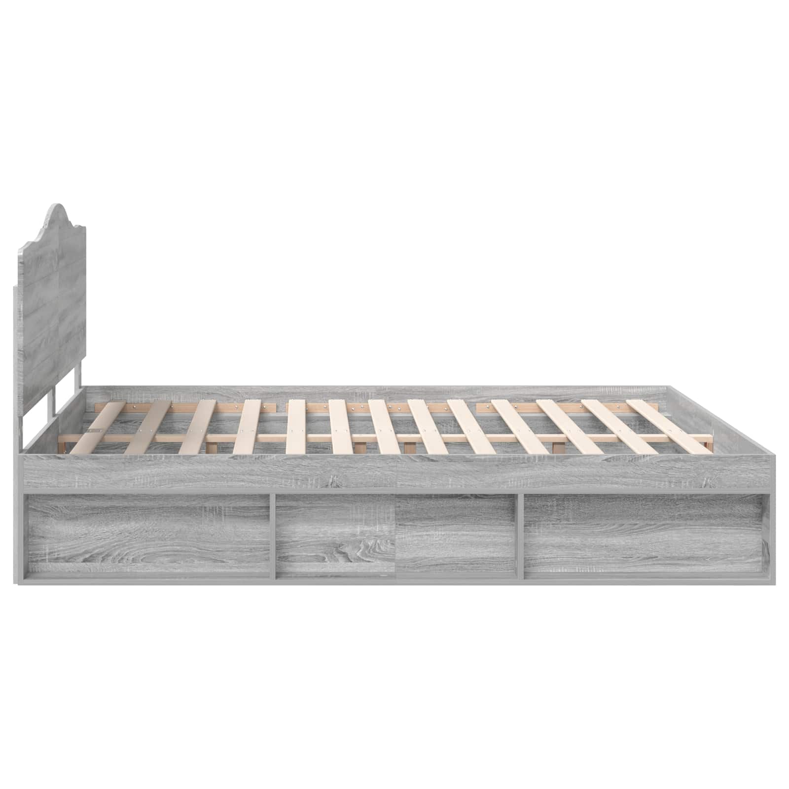 Bedframe Grijs Sonoma 200 x 200 cm Massief grenenhout is nu te koop bij PeponiXL, paradijselijk wonen!