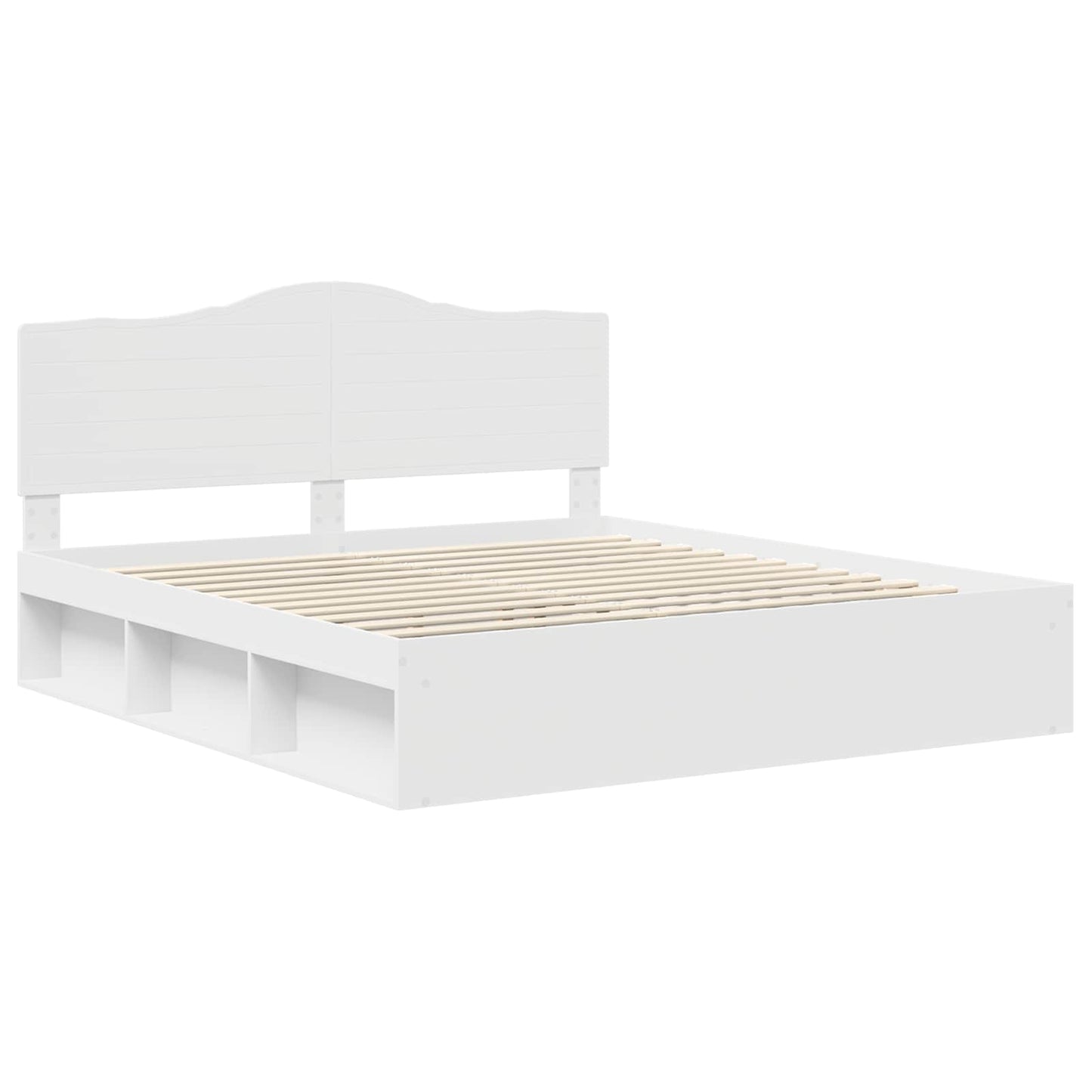 Bedframe met hoofdeinde Wit 180 x 200 cm Massief grenenhout is nu te koop bij PeponiXL, paradijselijk wonen!