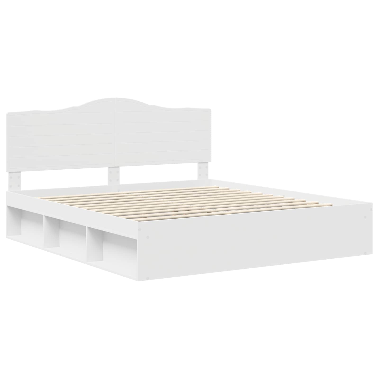 Bedframe met hoofdeinde Wit 180 x 200 cm Massief grenenhout is nu te koop bij PeponiXL, paradijselijk wonen!