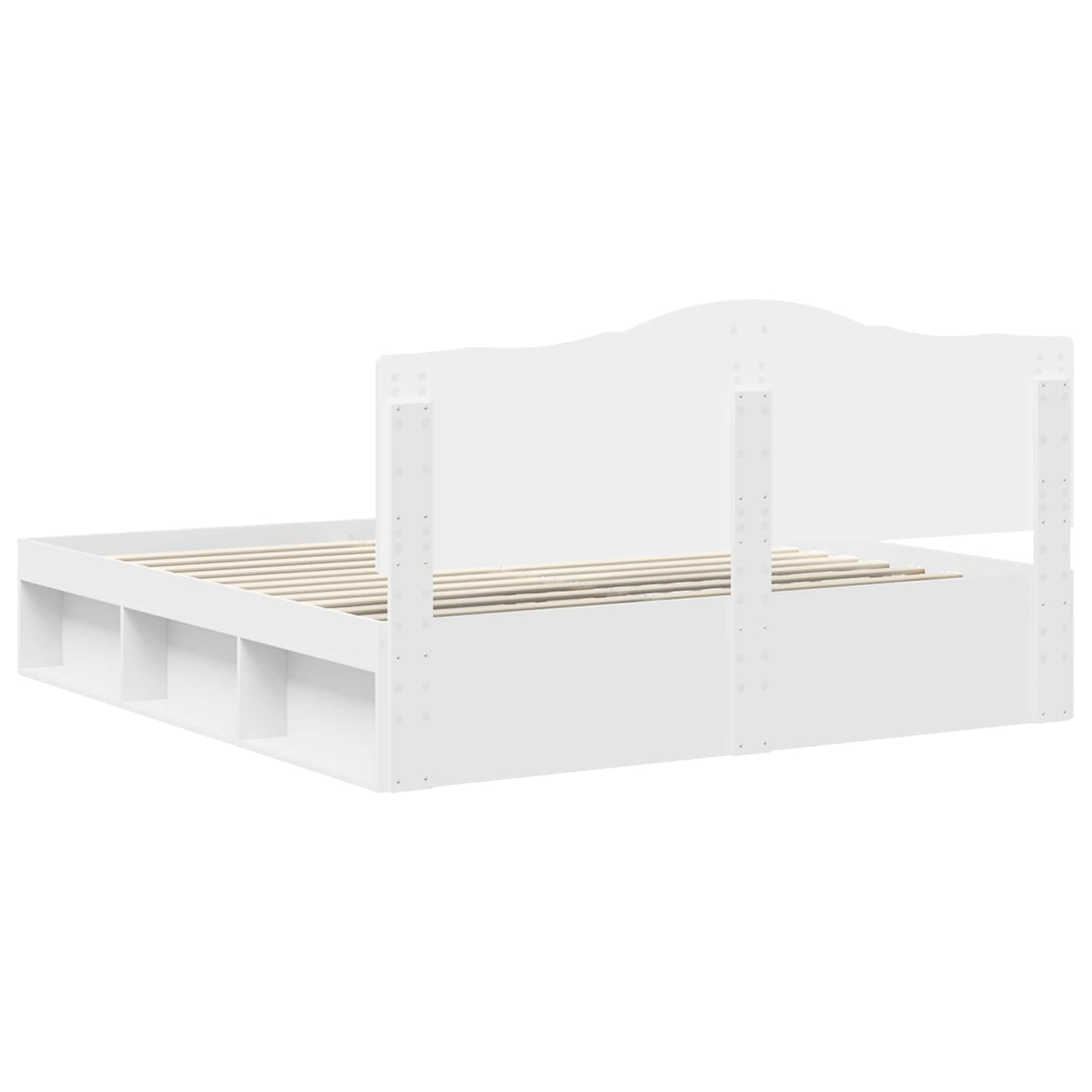 Bedframe met hoofdeinde Wit 180 x 200 cm Massief grenenhout is nu te koop bij PeponiXL, paradijselijk wonen!