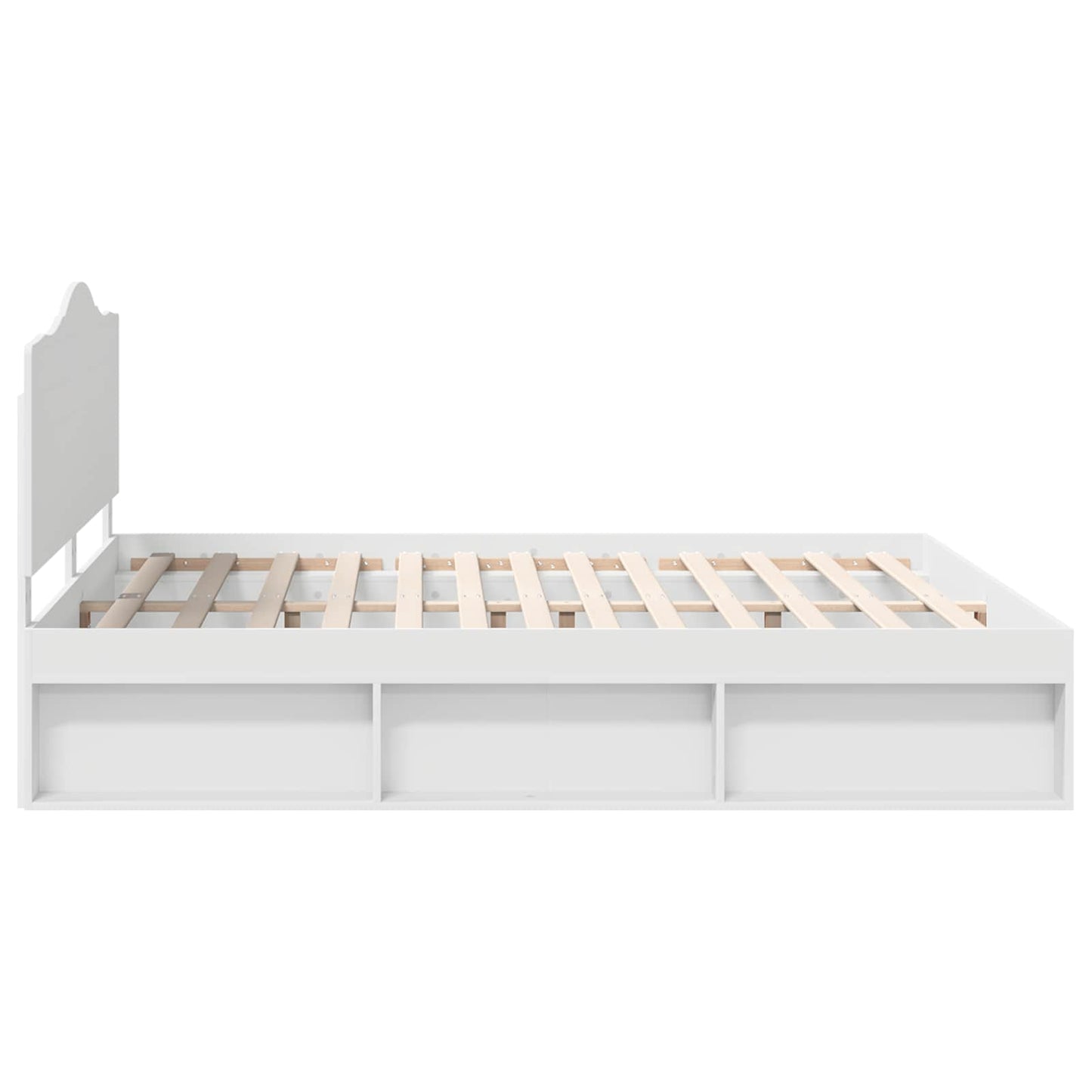 Bedframe met hoofdeinde Wit 180 x 200 cm Massief grenenhout is nu te koop bij PeponiXL, paradijselijk wonen!
