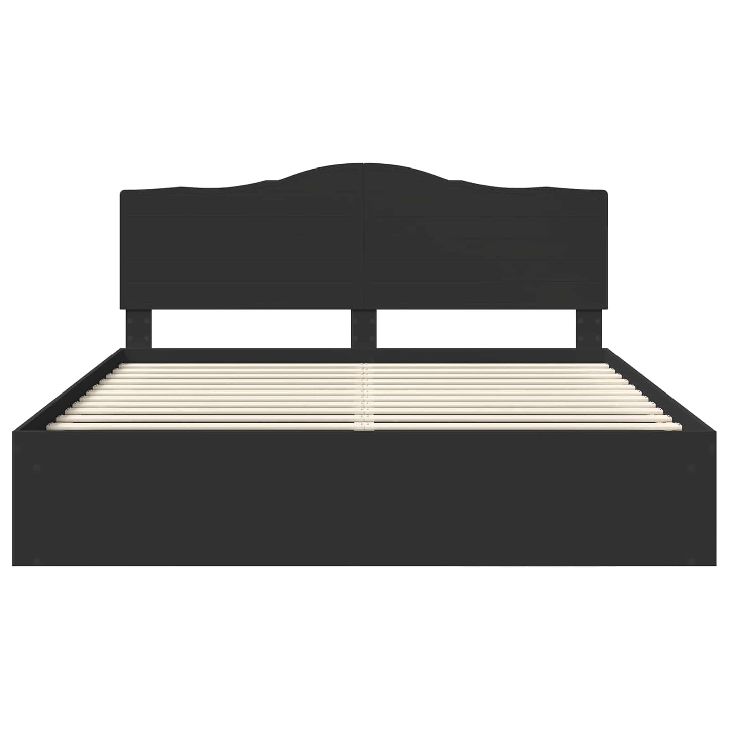 Bedframe met hoofdeinde Zwart 180 x 200 cm Massief grenenhout is nu te koop bij PeponiXL, paradijselijk wonen!