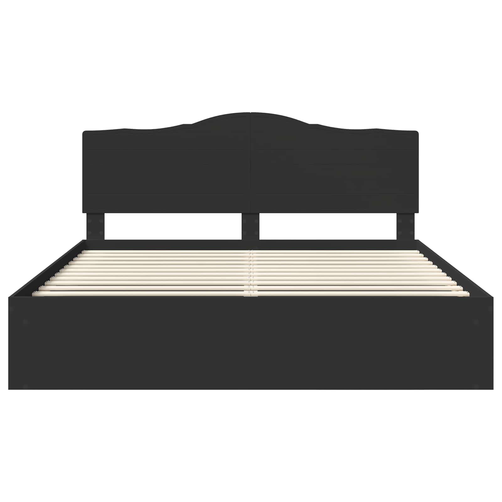 Bedframe met hoofdeinde Zwart 180 x 200 cm Massief grenenhout is nu te koop bij PeponiXL, paradijselijk wonen!