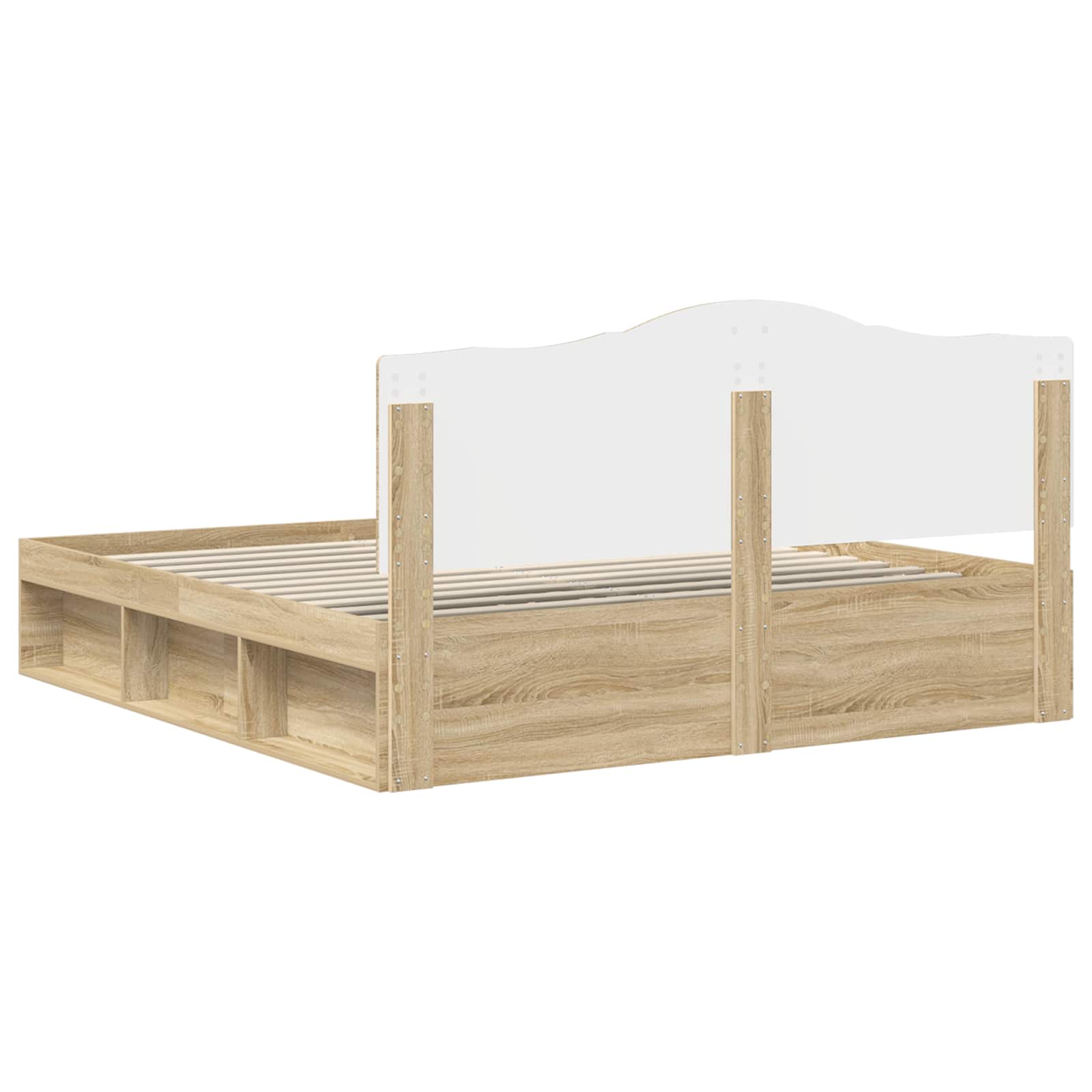 Bedframe met hoofdeinde Sonoma 180 x 200 cm Massief grenenhout is nu te koop bij PeponiXL, paradijselijk wonen!