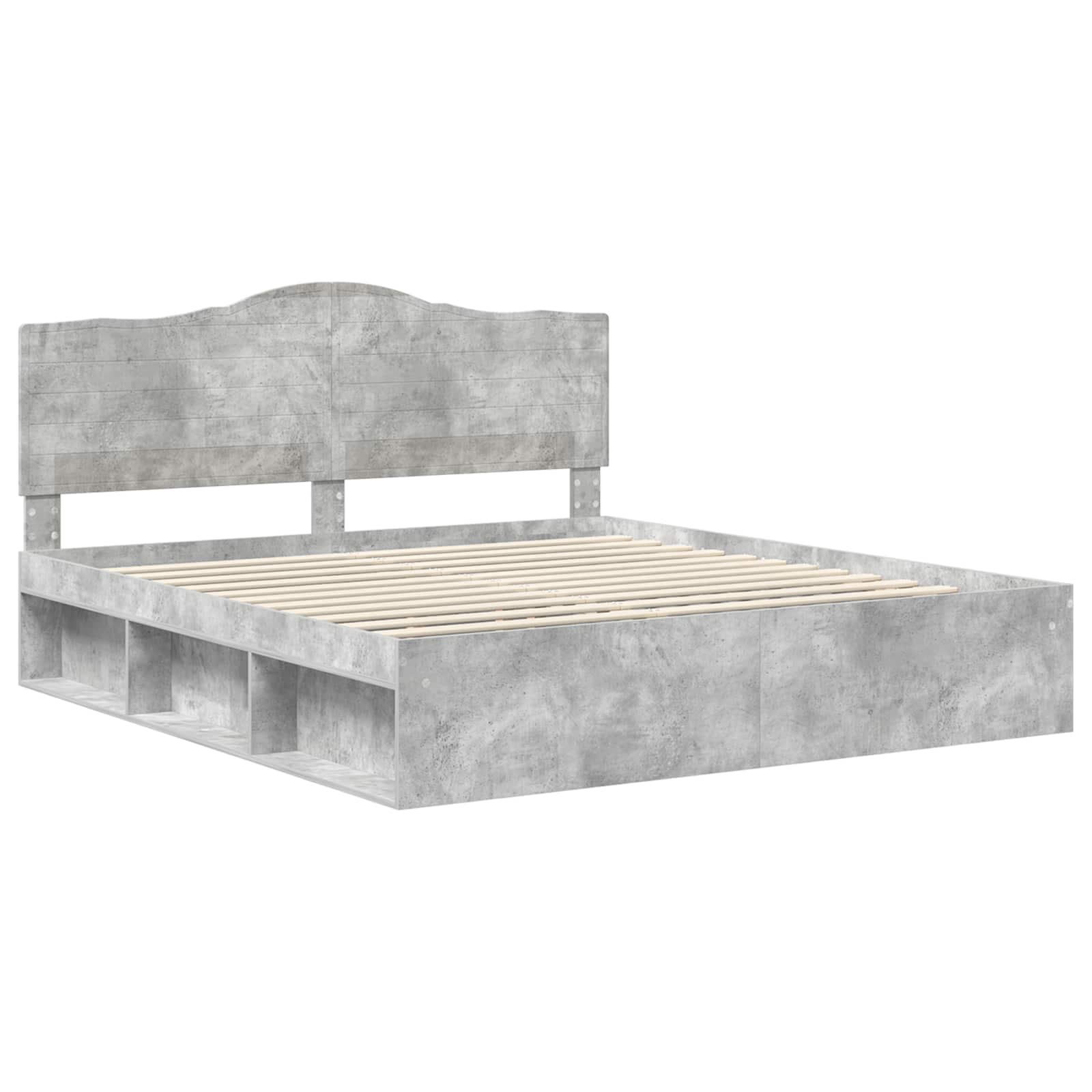 Bedframe met hoofdeinde Beton 180 x 200 cm Massief grenenhout is nu te koop bij PeponiXL, paradijselijk wonen!