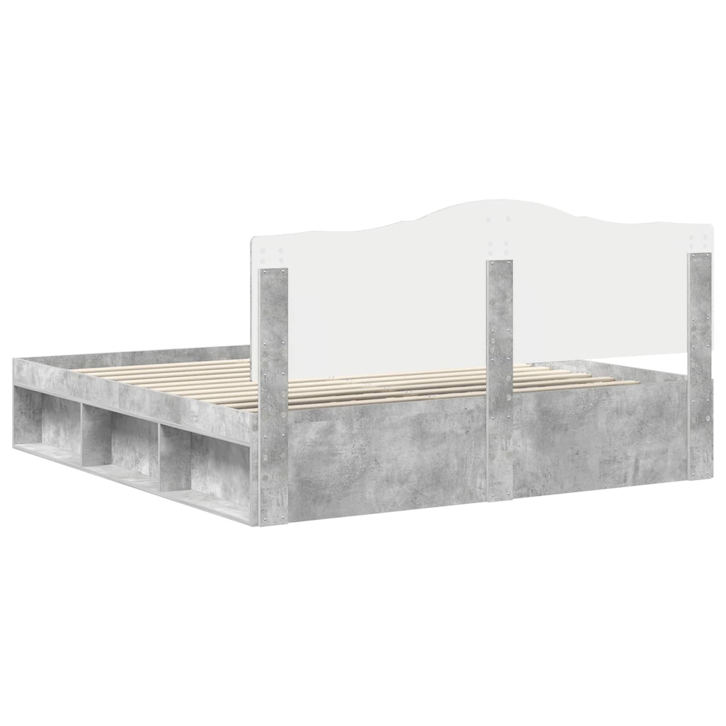 Bedframe met hoofdeinde Beton 180 x 200 cm Massief grenenhout is nu te koop bij PeponiXL, paradijselijk wonen!