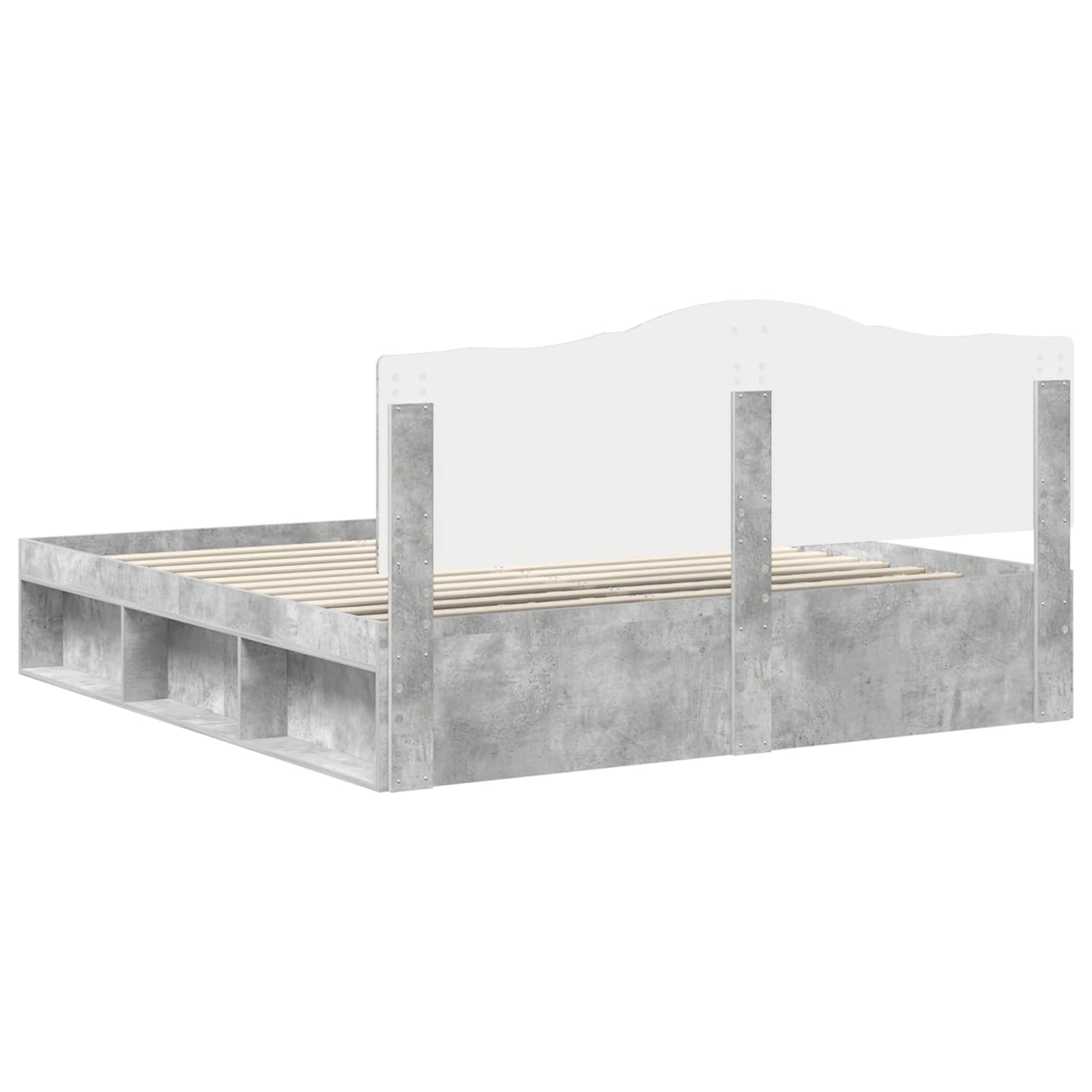 Bedframe met hoofdeinde Beton 180 x 200 cm Massief grenenhout is nu te koop bij PeponiXL, paradijselijk wonen!