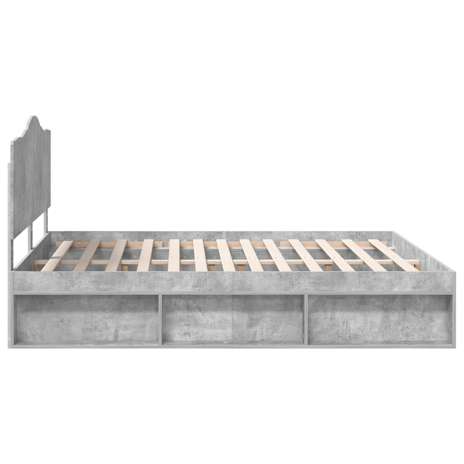 Bedframe met hoofdeinde Beton 180 x 200 cm Massief grenenhout is nu te koop bij PeponiXL, paradijselijk wonen!