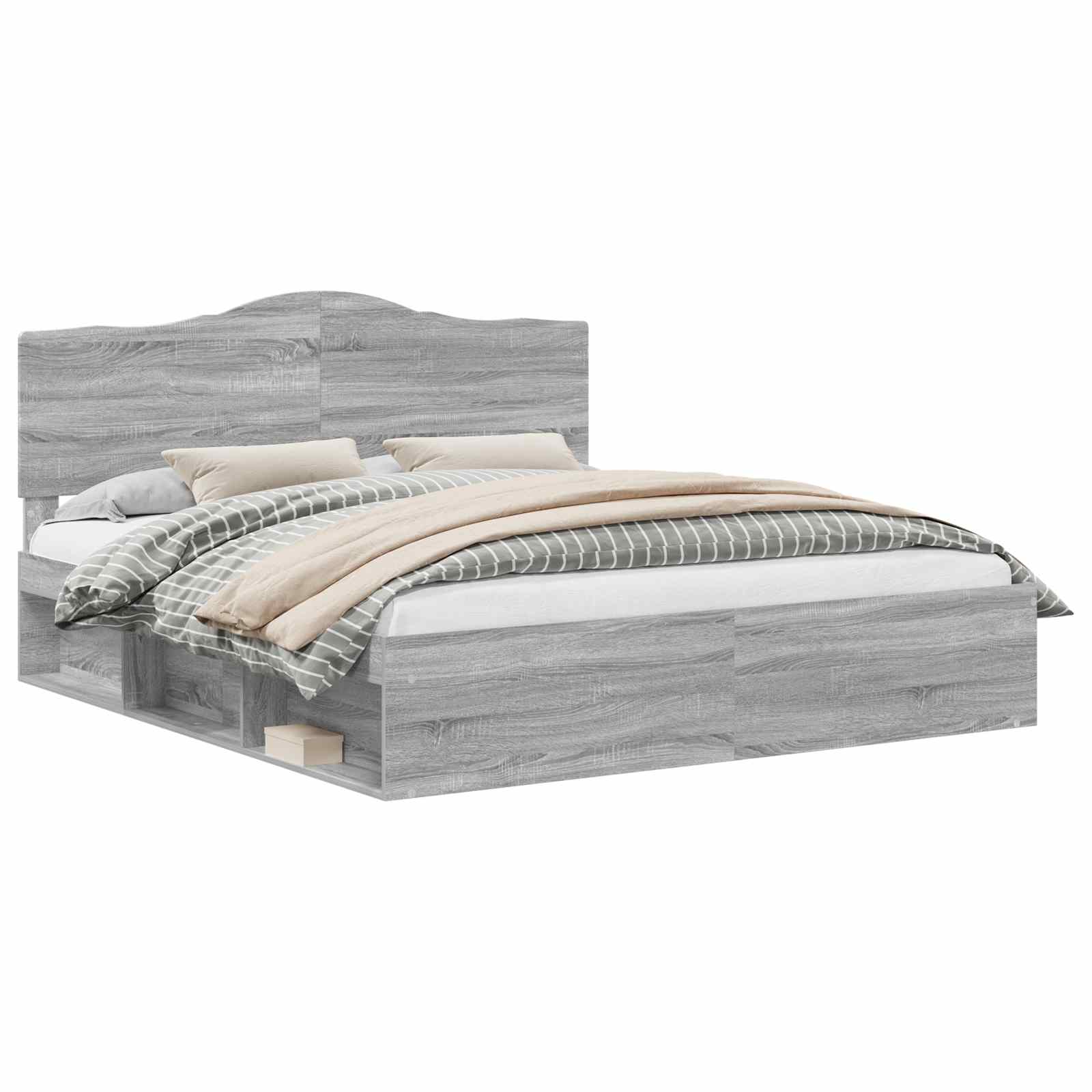 Bedframe Grijs Sonoma 180 x 200 cm Massief grenenhout is nu te koop bij PeponiXL, paradijselijk wonen!