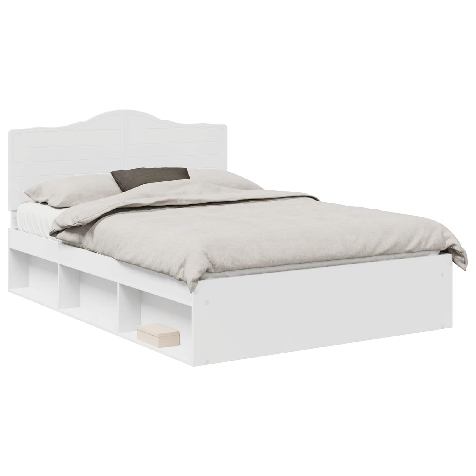 Bedframe met hoofdeinde Wit 160 x 200 cm Massief grenenhout is nu te koop bij PeponiXL, paradijselijk wonen!