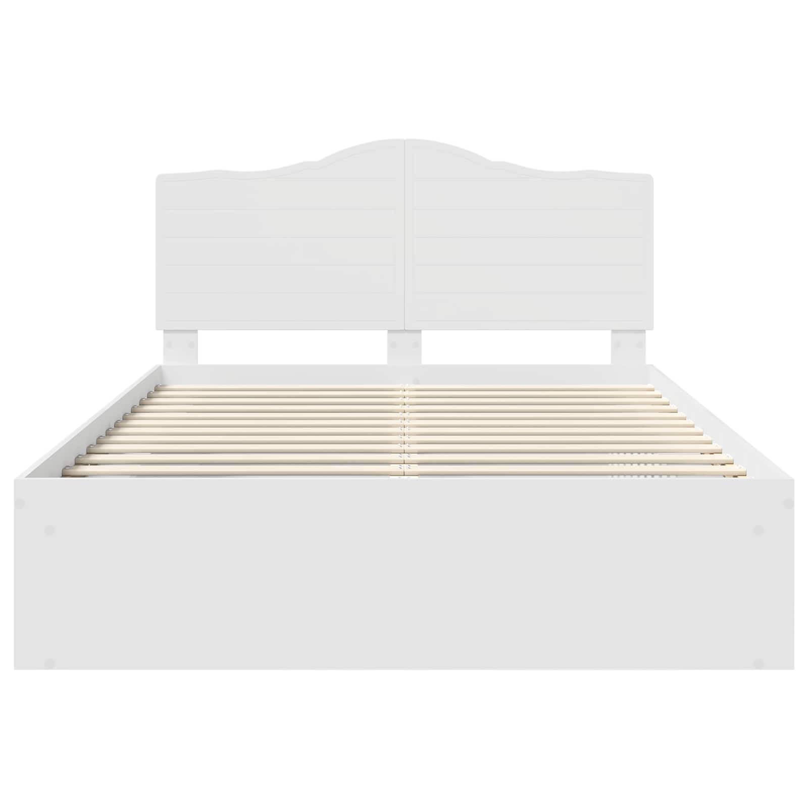 Bedframe met hoofdeinde Wit 160 x 200 cm Massief grenenhout is nu te koop bij PeponiXL, paradijselijk wonen!