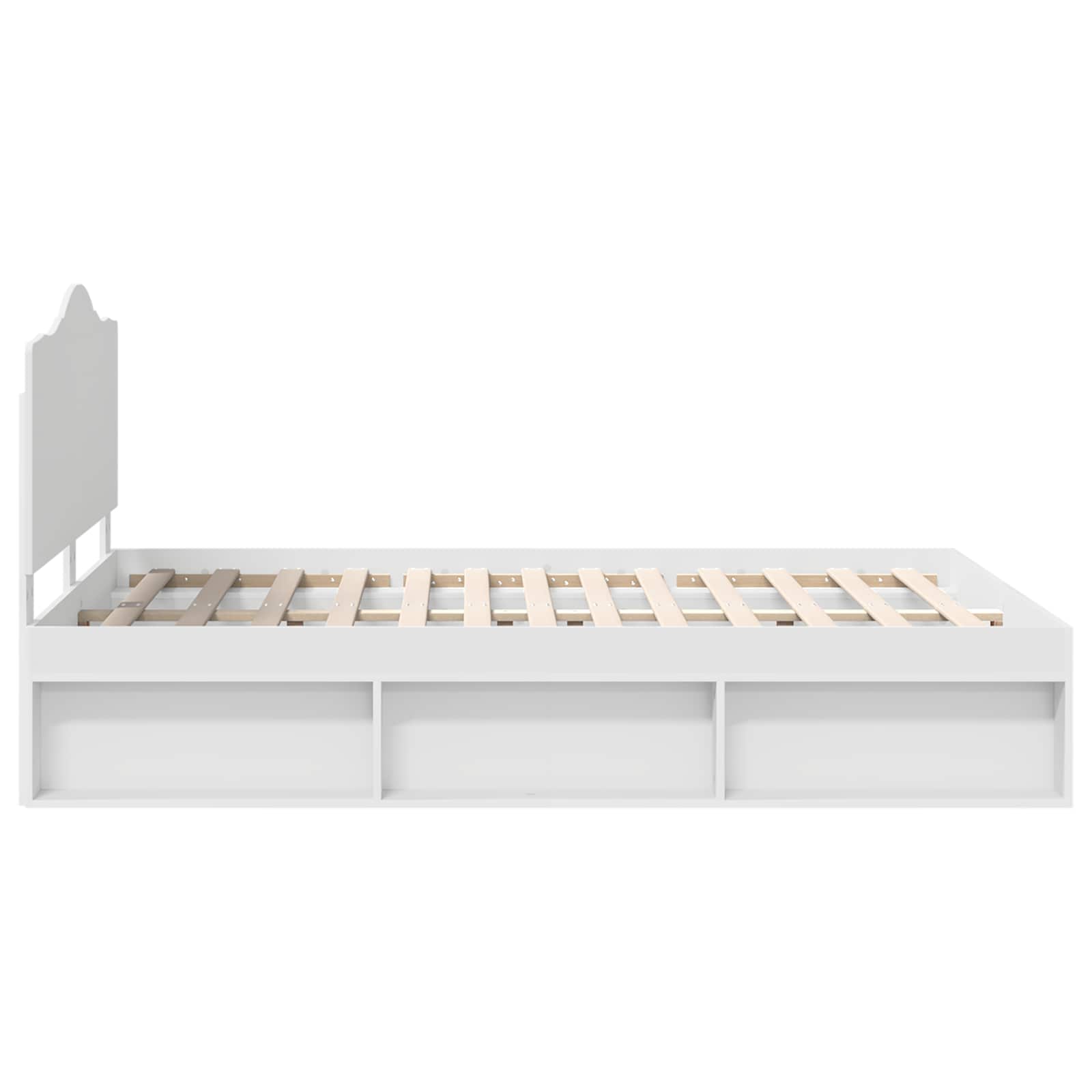Bedframe met hoofdeinde Wit 160 x 200 cm Massief grenenhout is nu te koop bij PeponiXL, paradijselijk wonen!