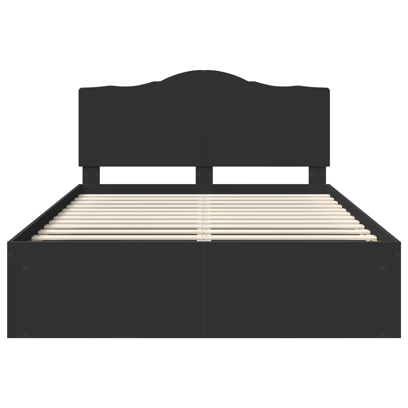 Bedframe met hoofdeinde Zwart 160 x 200 cm Massief grenenhout is nu te koop bij PeponiXL, paradijselijk wonen!