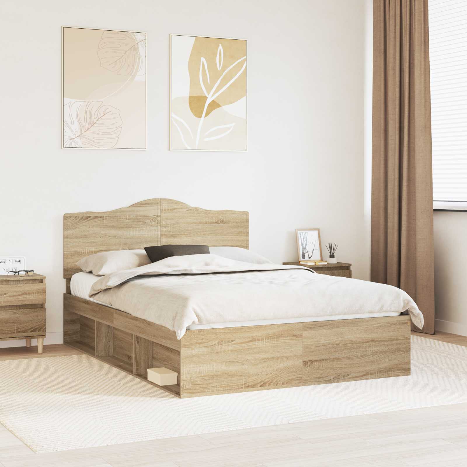 Bedframe met hoofdeinde Sonoma 160 x 200 cm Massief grenenhout is nu te koop bij PeponiXL, paradijselijk wonen!