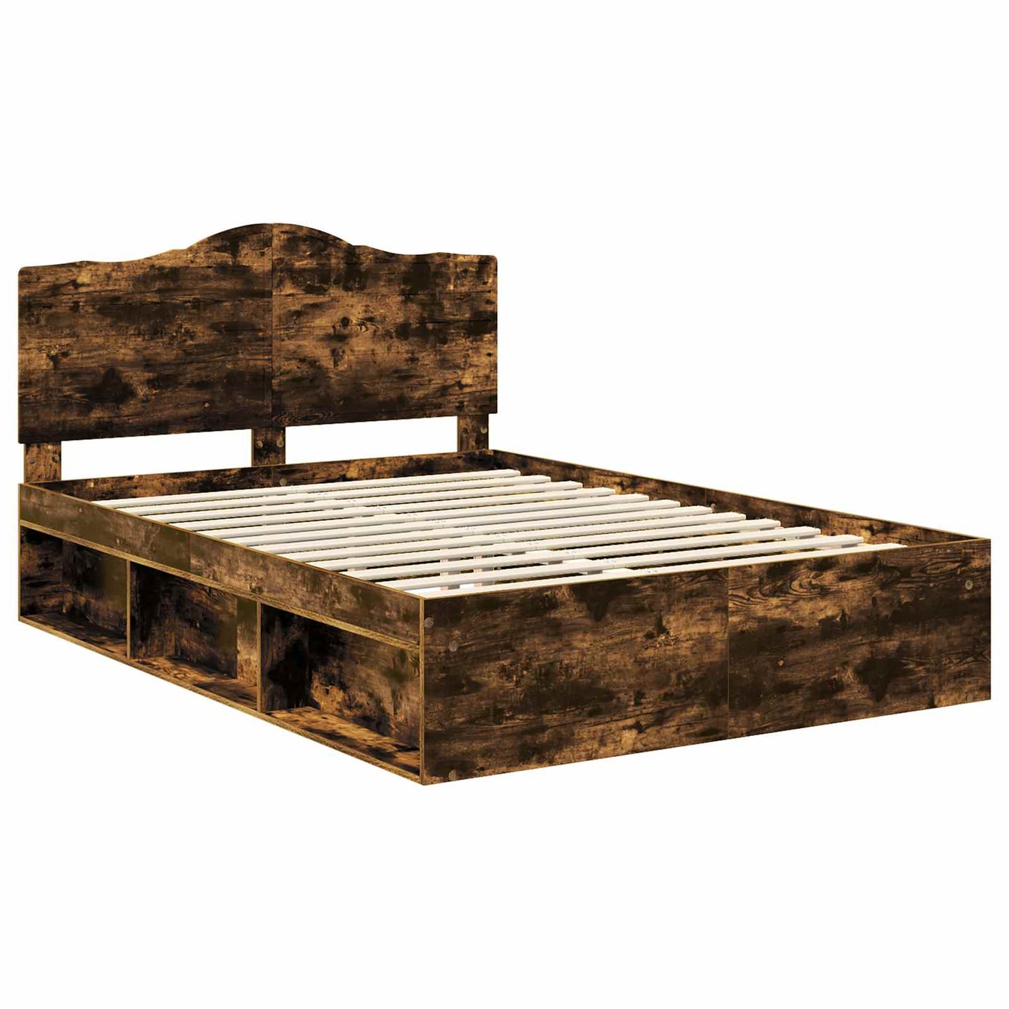 Bedframe Gerookt eiken 160 x 200 cm Massief grenenhout is nu te koop bij PeponiXL, paradijselijk wonen!